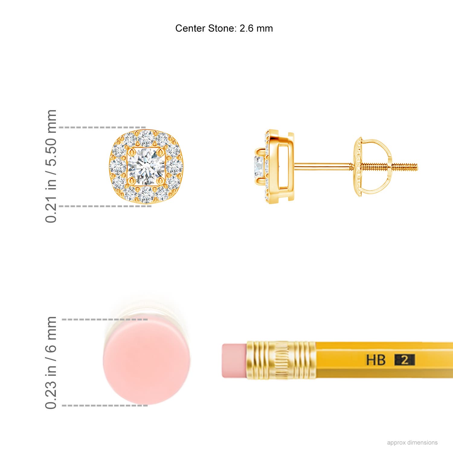 G, VS2 / 0.25 CT / 14 KT Yellow Gold