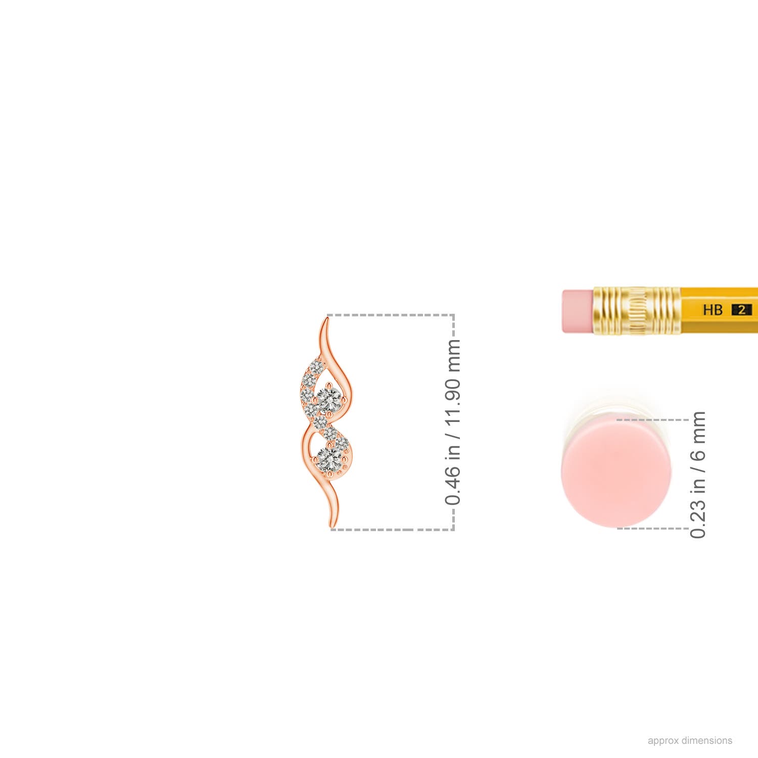 K, I3 / 0.11 CT / 14 KT Rose Gold