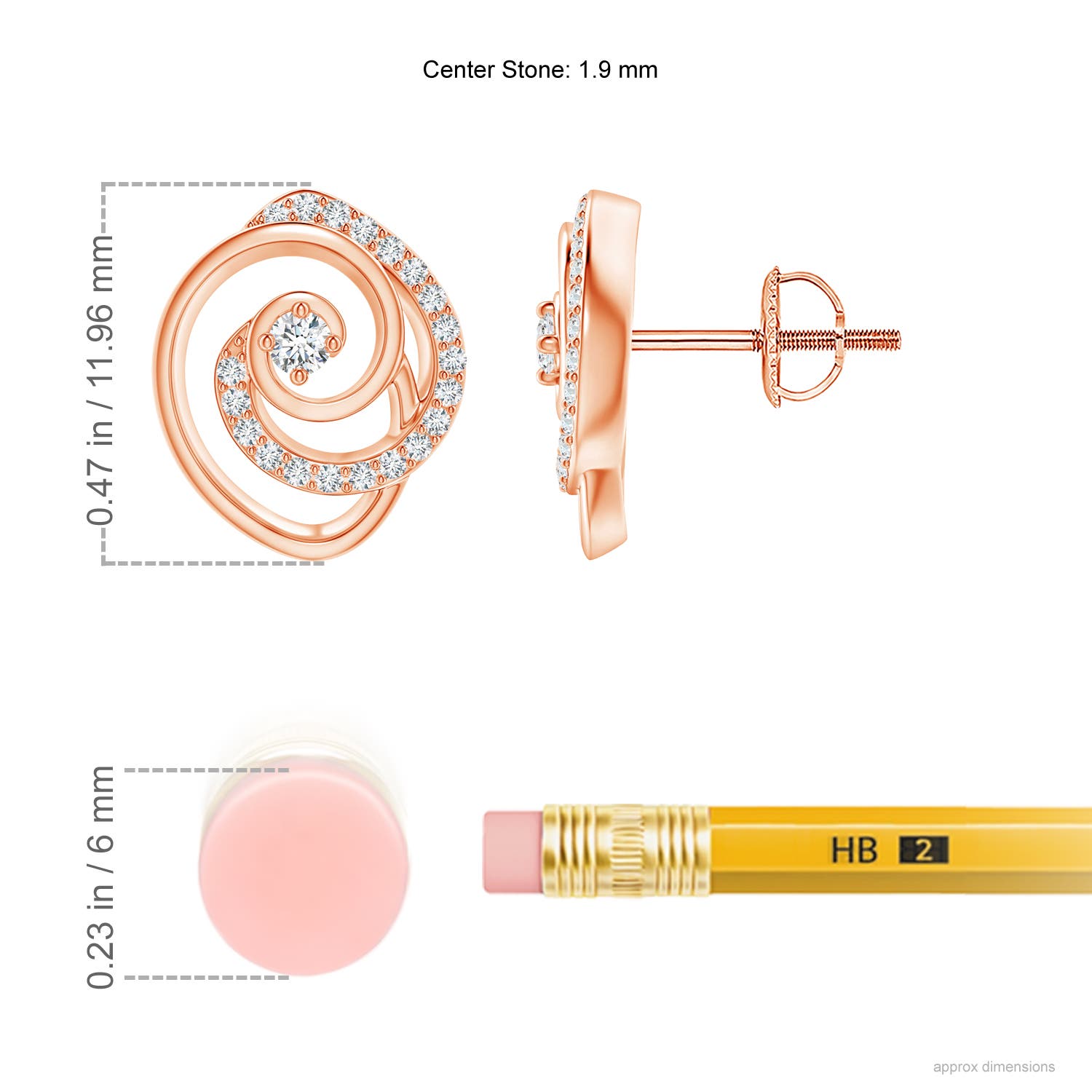 G, VS2 / 0.2 CT / 14 KT Rose Gold