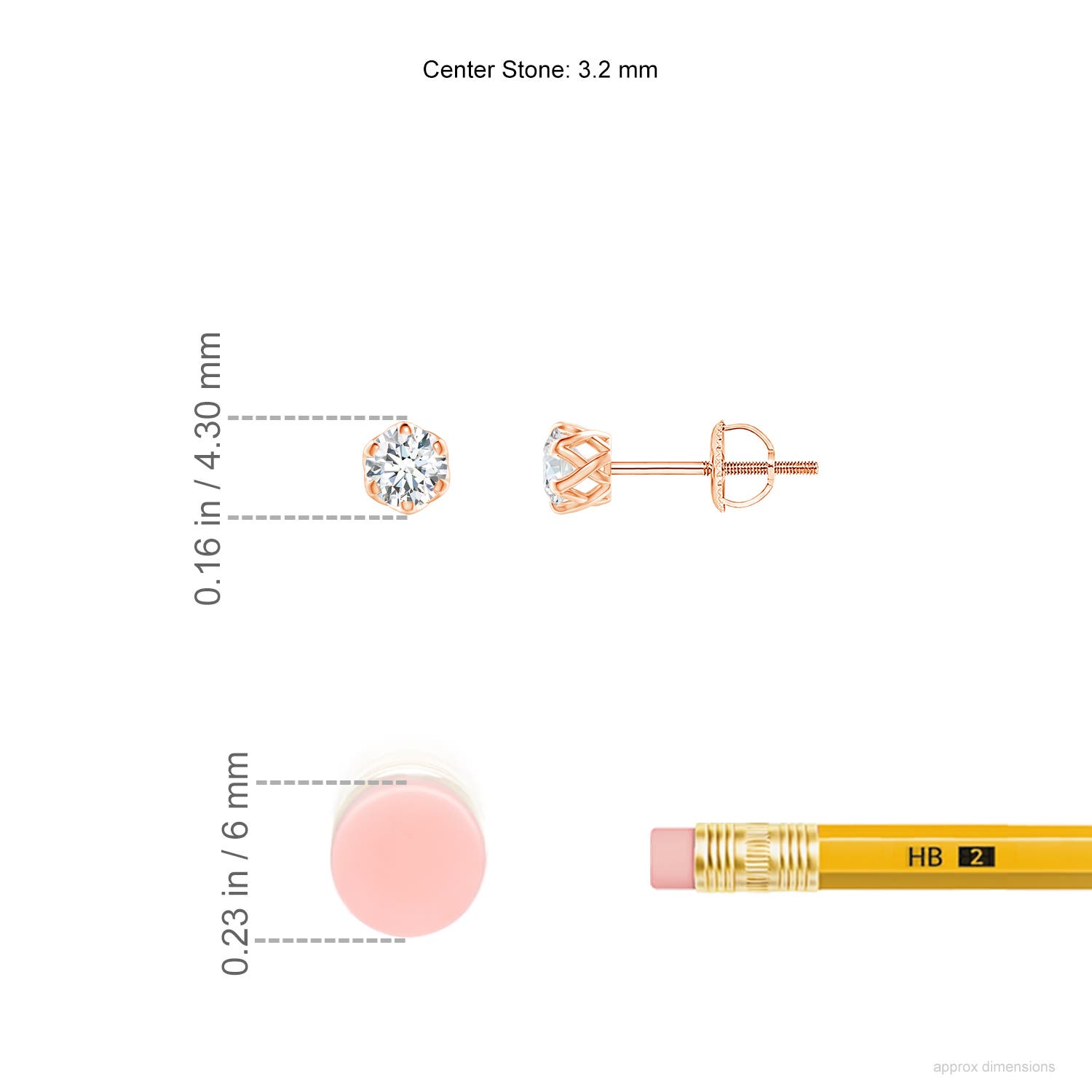 G, VS2 / 0.25 CT / 14 KT Rose Gold