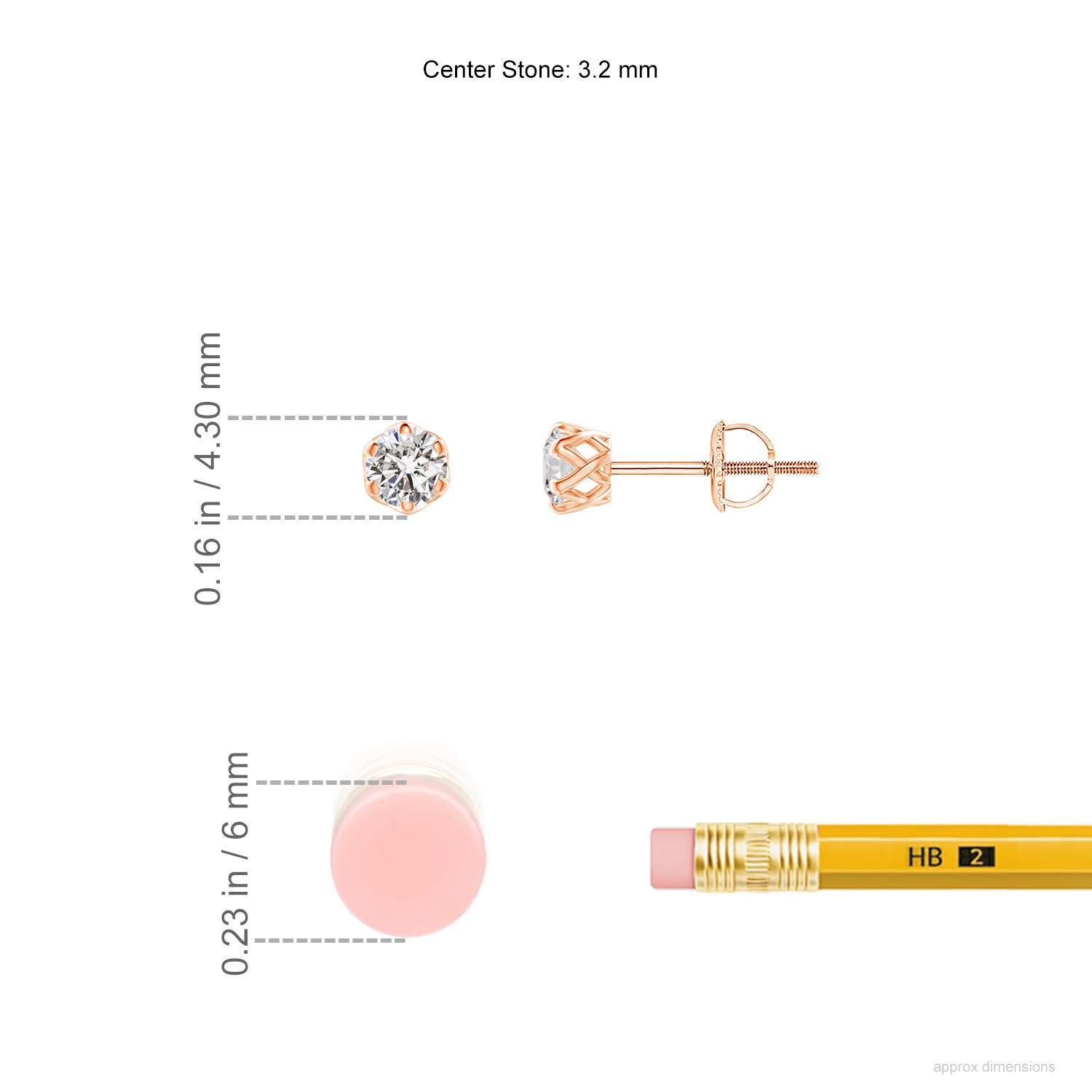 I-J, I1-I2 / 0.25 CT / 14 KT Rose Gold