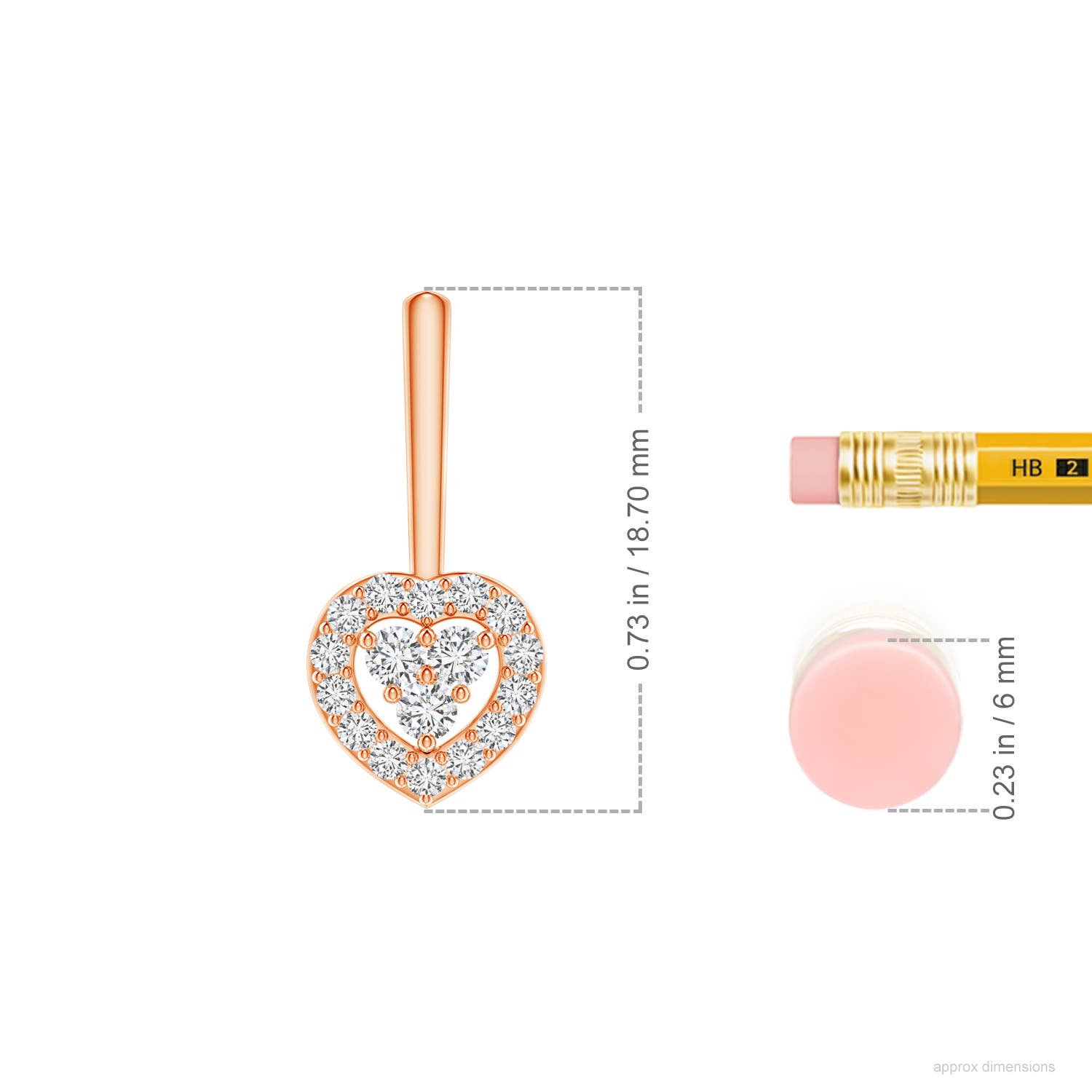 H, SI2 / 0.52 CT / 14 KT Rose Gold