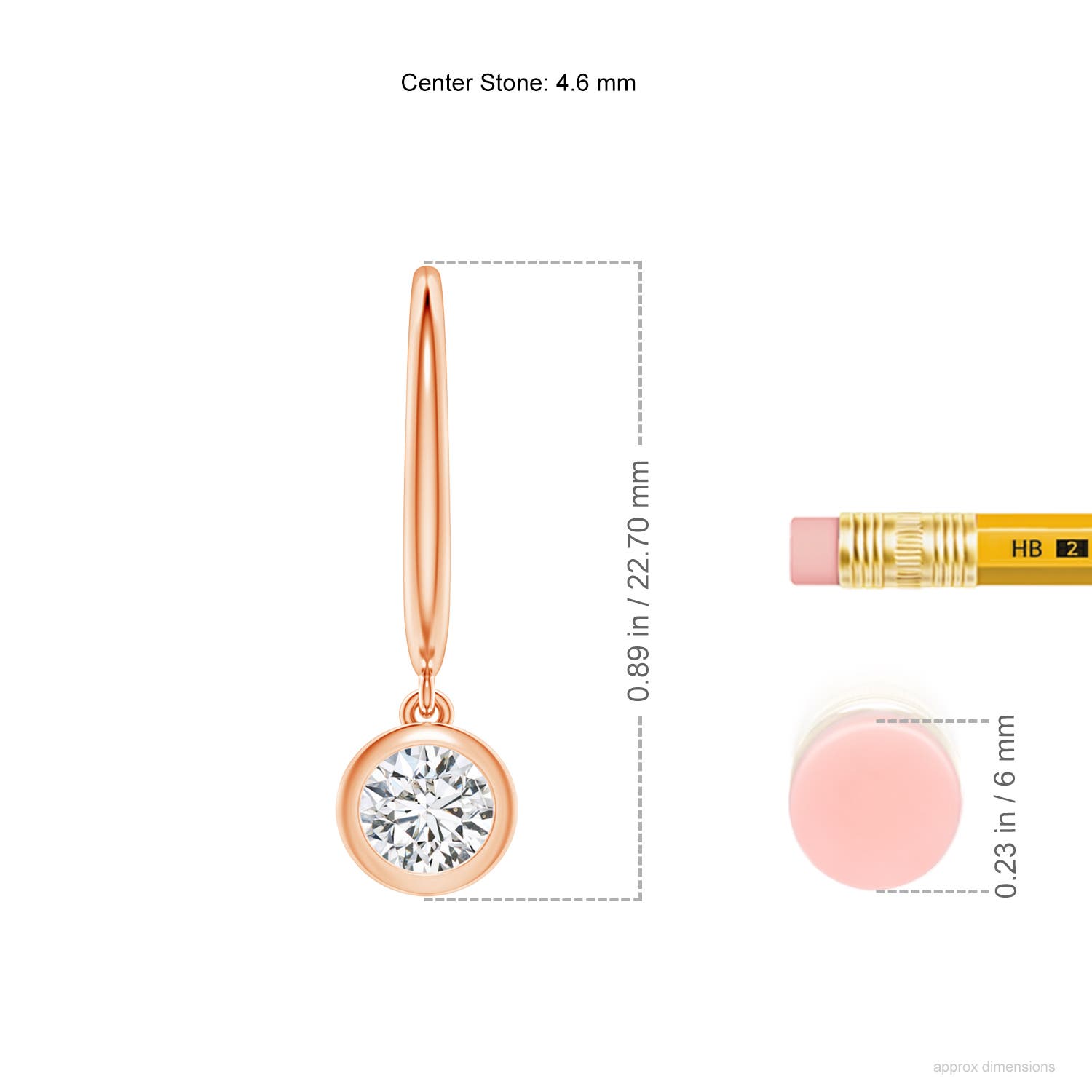 H, SI2 / 0.76 CT / 14 KT Rose Gold