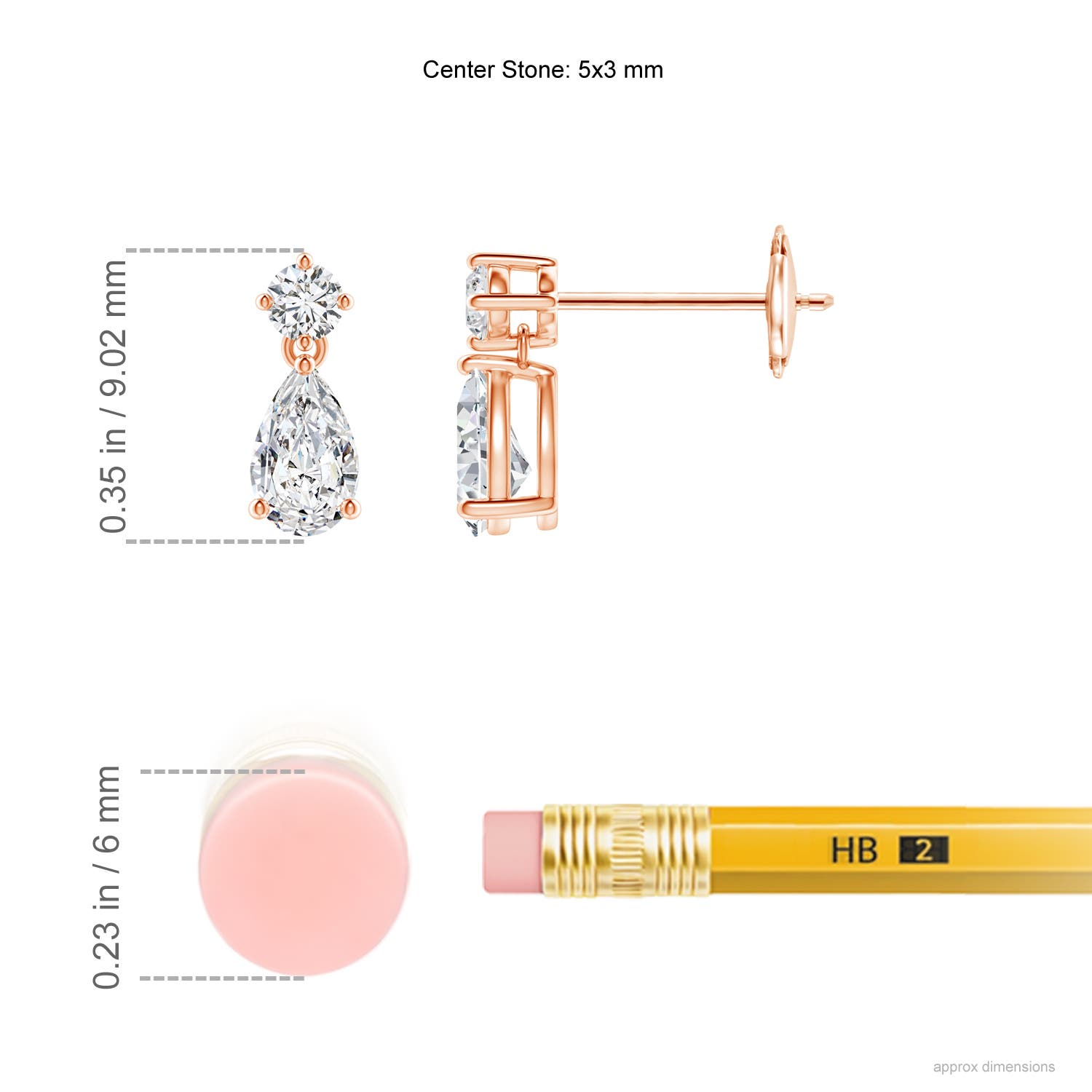 H, SI2 / 0.49 CT / 14 KT Rose Gold