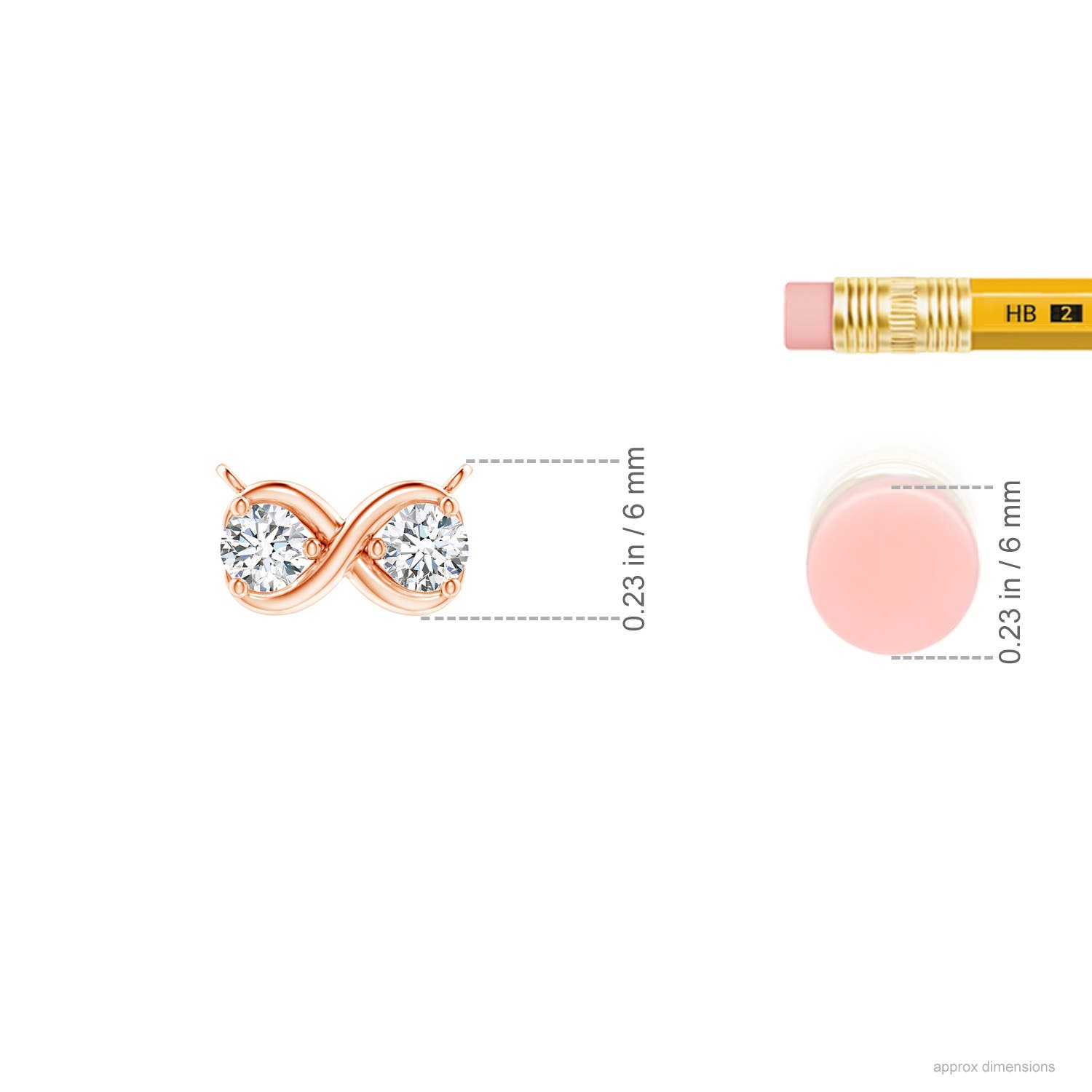 G, VS2 / 0.25 CT / 14 KT Rose Gold