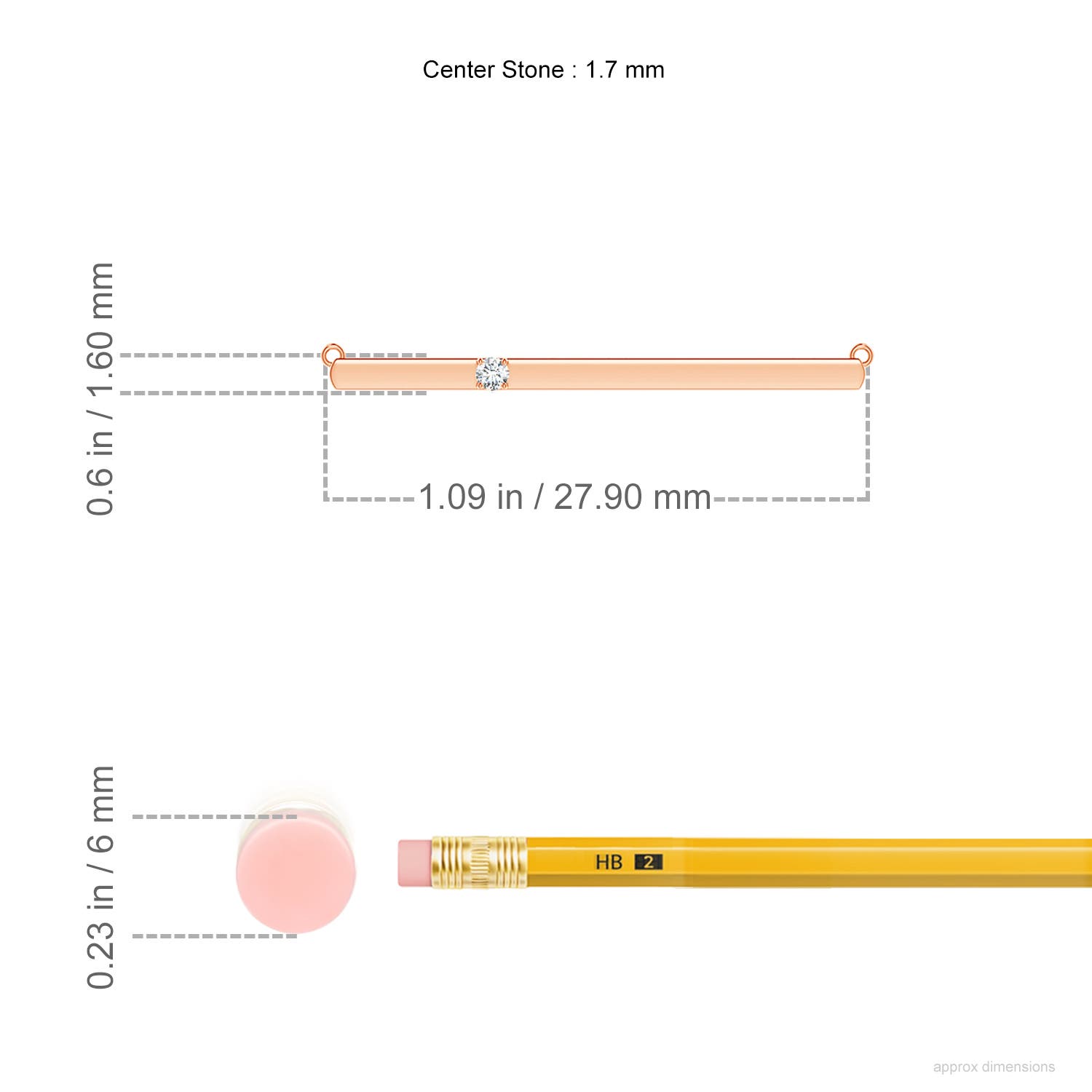 G, VS2 / 0.02 CT / 14 KT Rose Gold