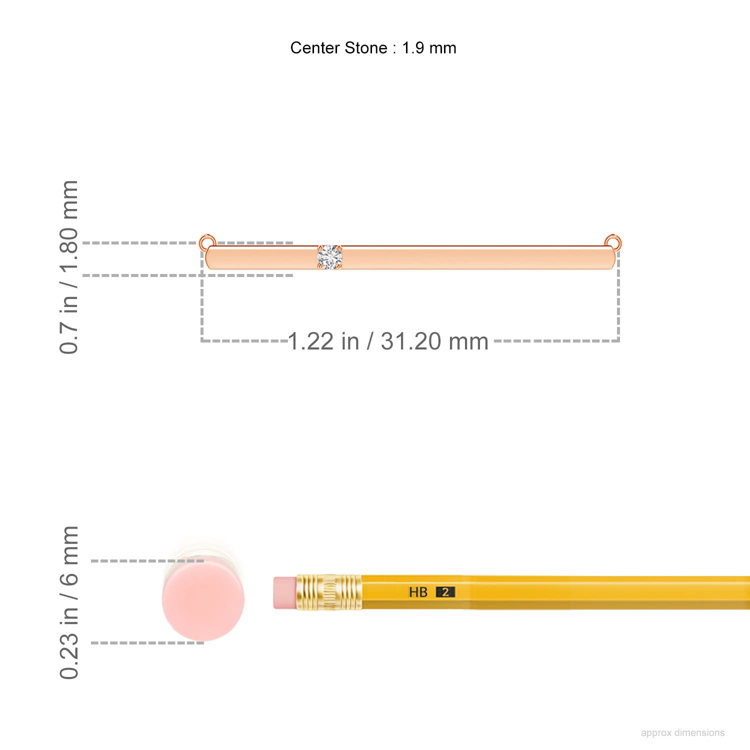 H, SI2 / 0.03 CT / 14 KT Rose Gold