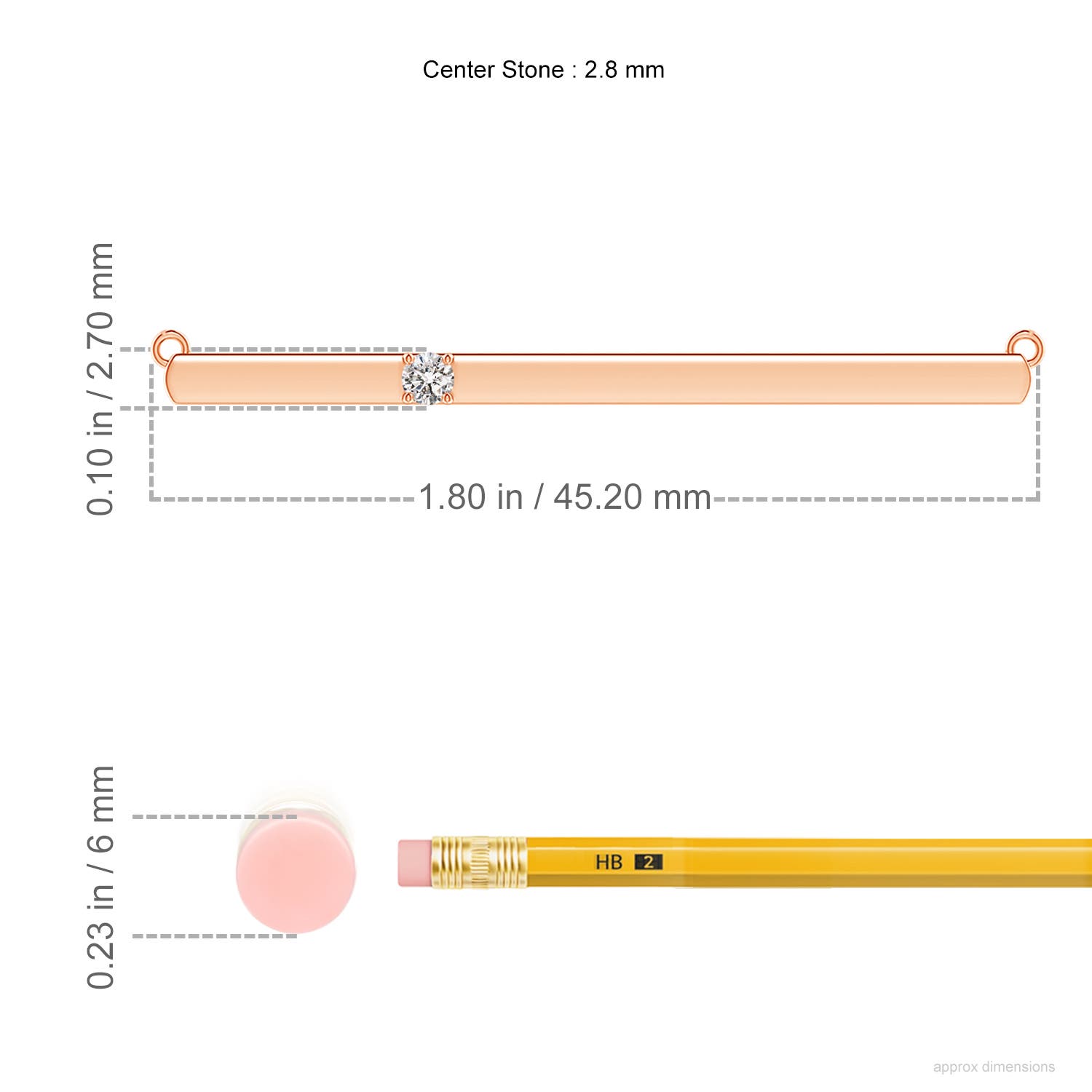 I-J, I1-I2 / 0.09 CT / 14 KT Rose Gold