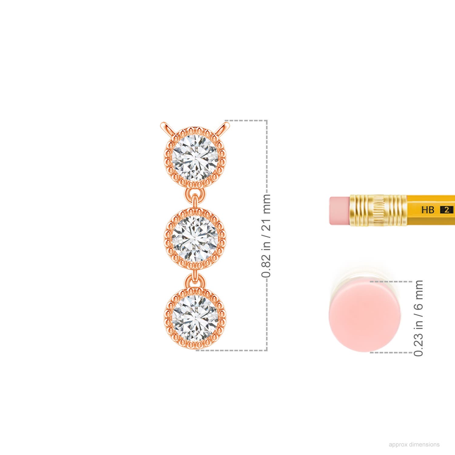 H, SI2 / 0.75 CT / 14 KT Rose Gold