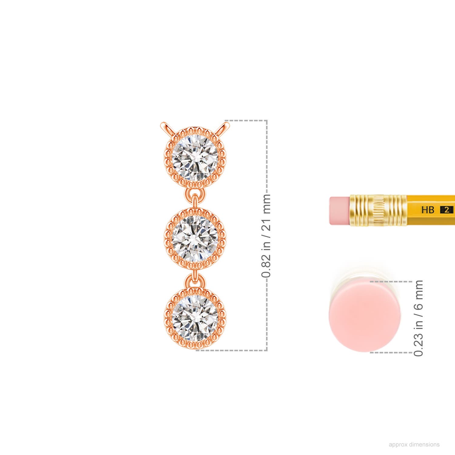 I-J, I1-I2 / 0.75 CT / 14 KT Rose Gold