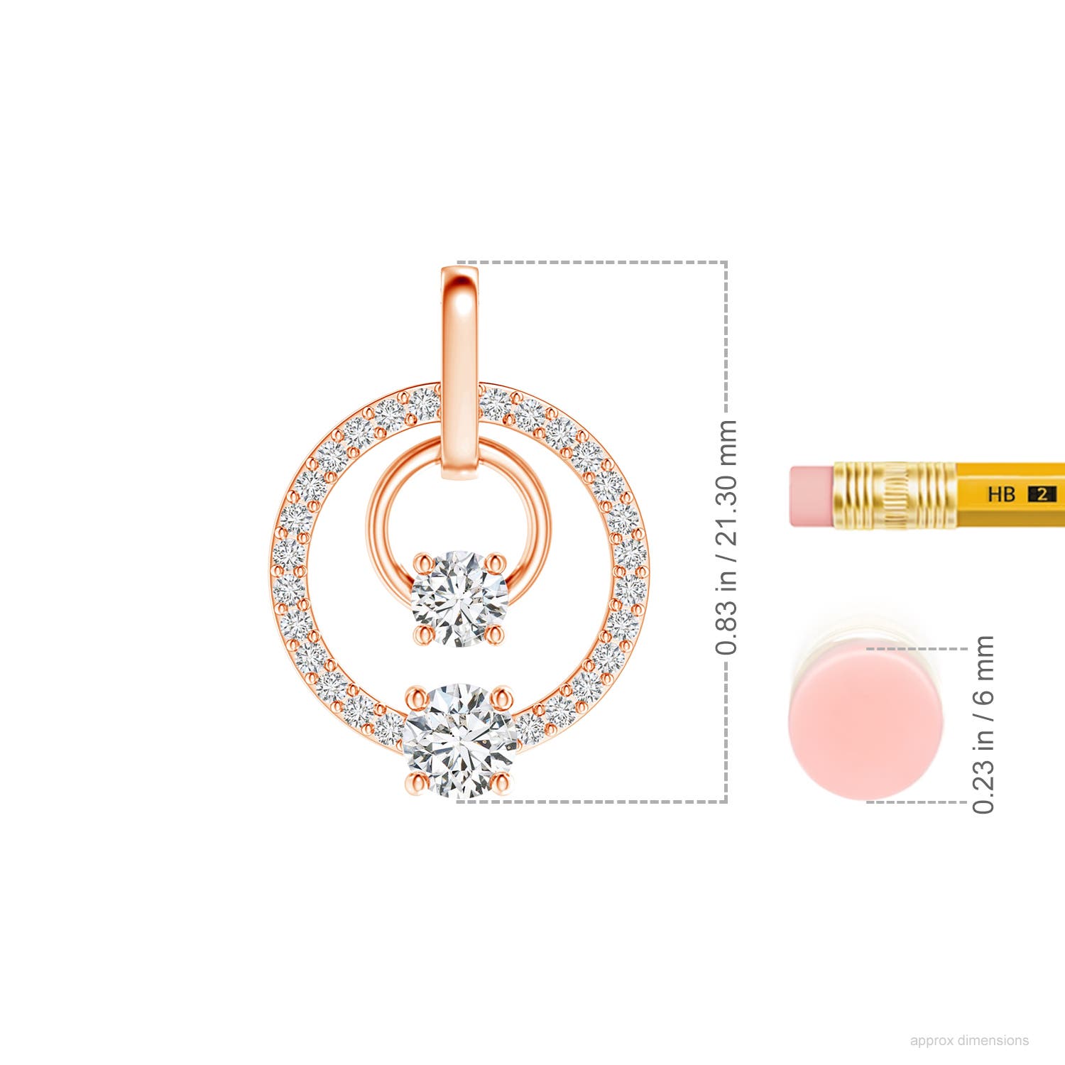 H, SI2 / 0.76 CT / 14 KT Rose Gold