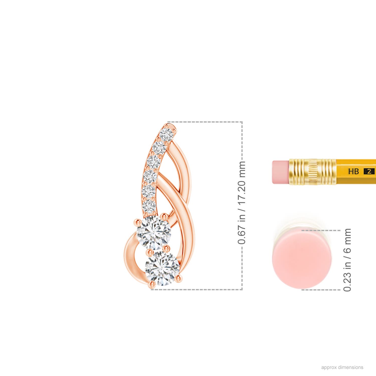 H, SI2 / 0.39 CT / 14 KT Rose Gold