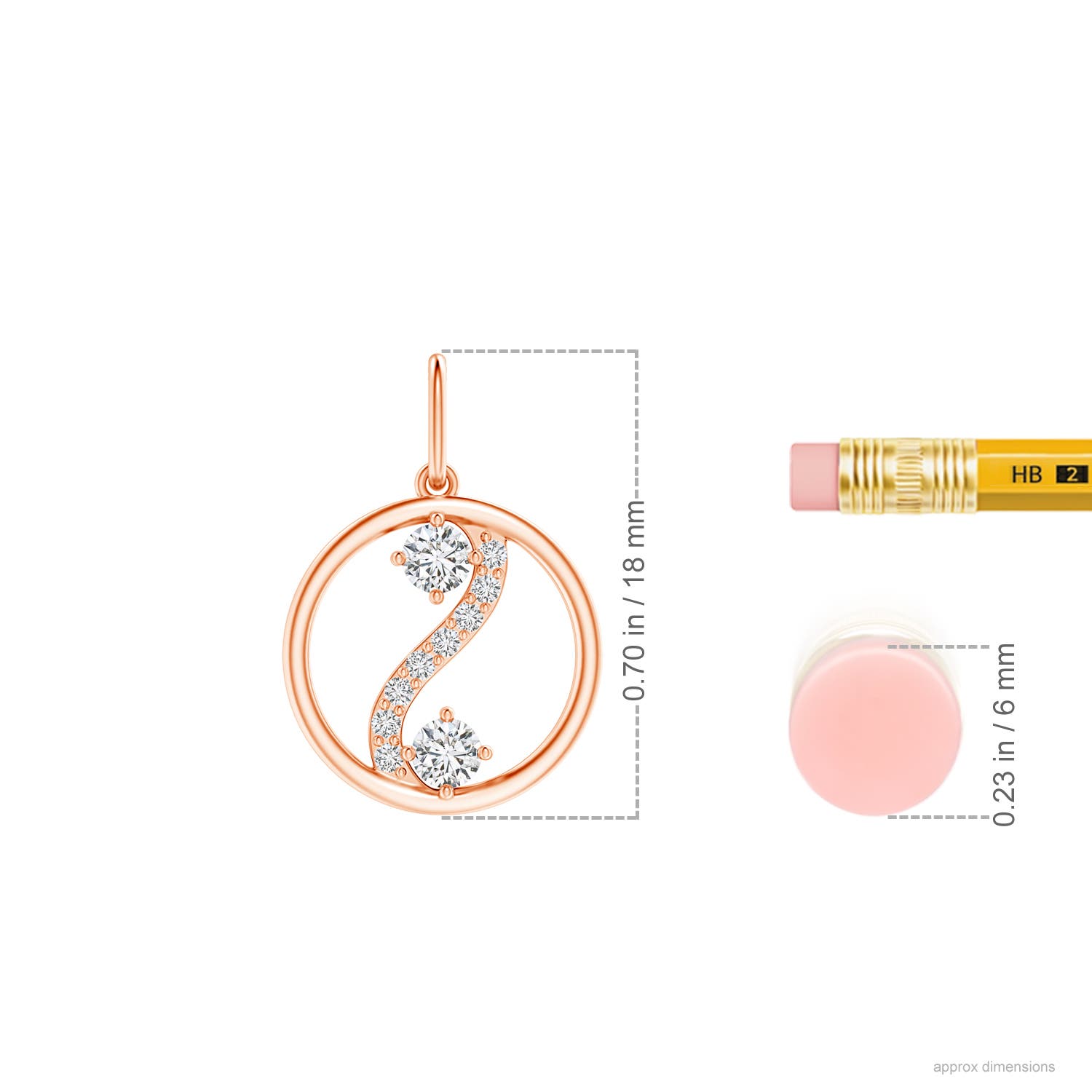 H, SI2 / 0.18 CT / 14 KT Rose Gold