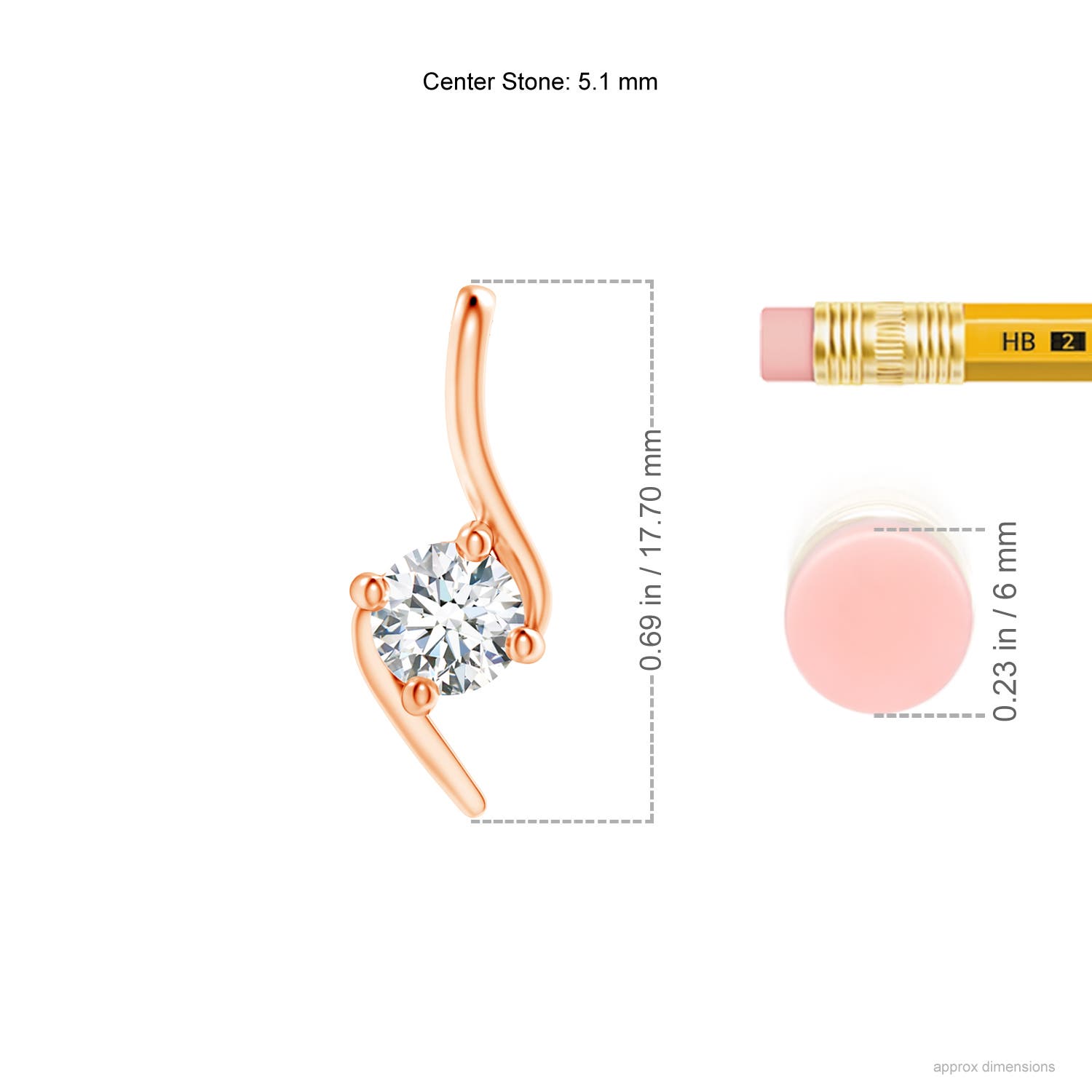 G, VS2 / 0.5 CT / 14 KT Rose Gold