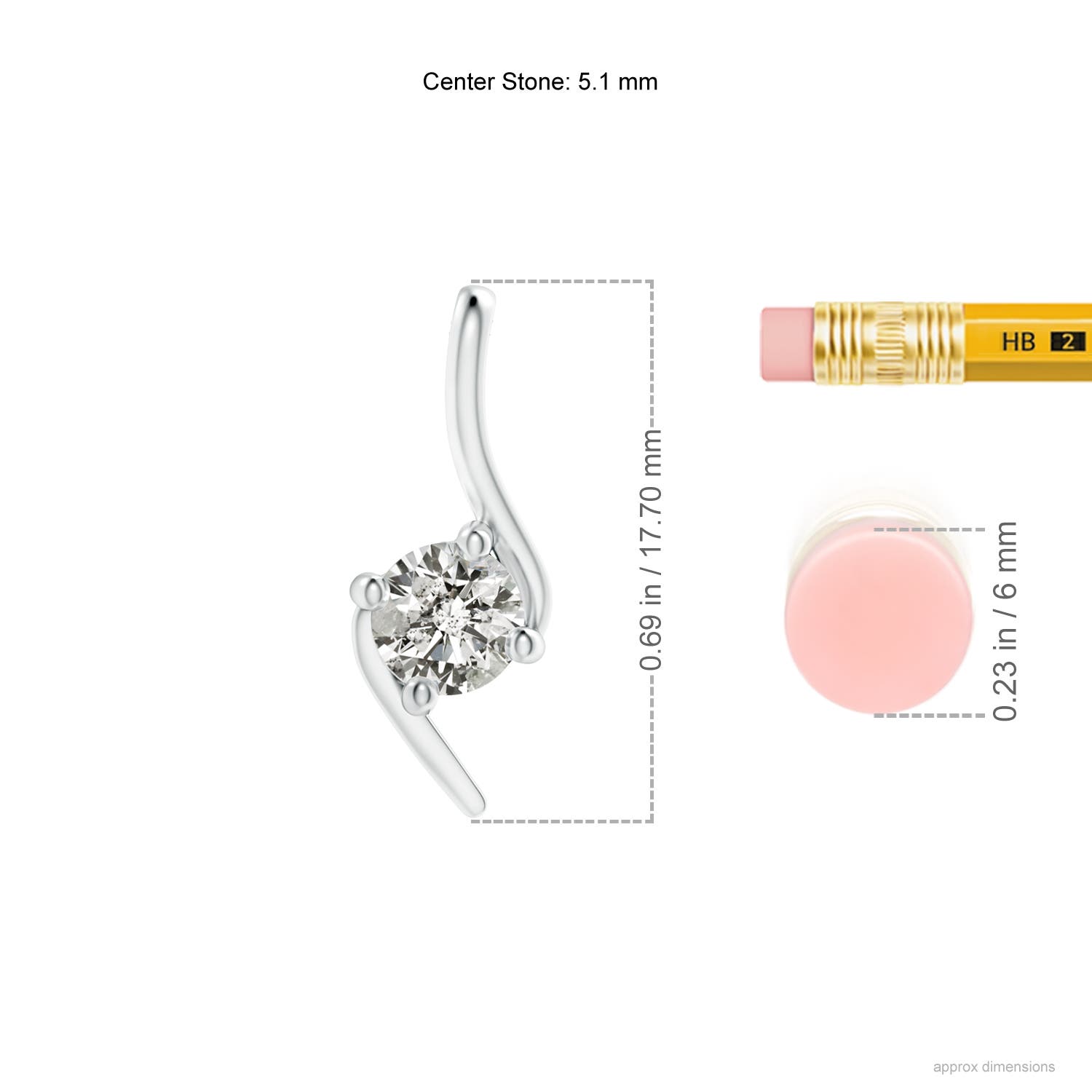 K, I3 / 0.5 CT / 14 KT White Gold