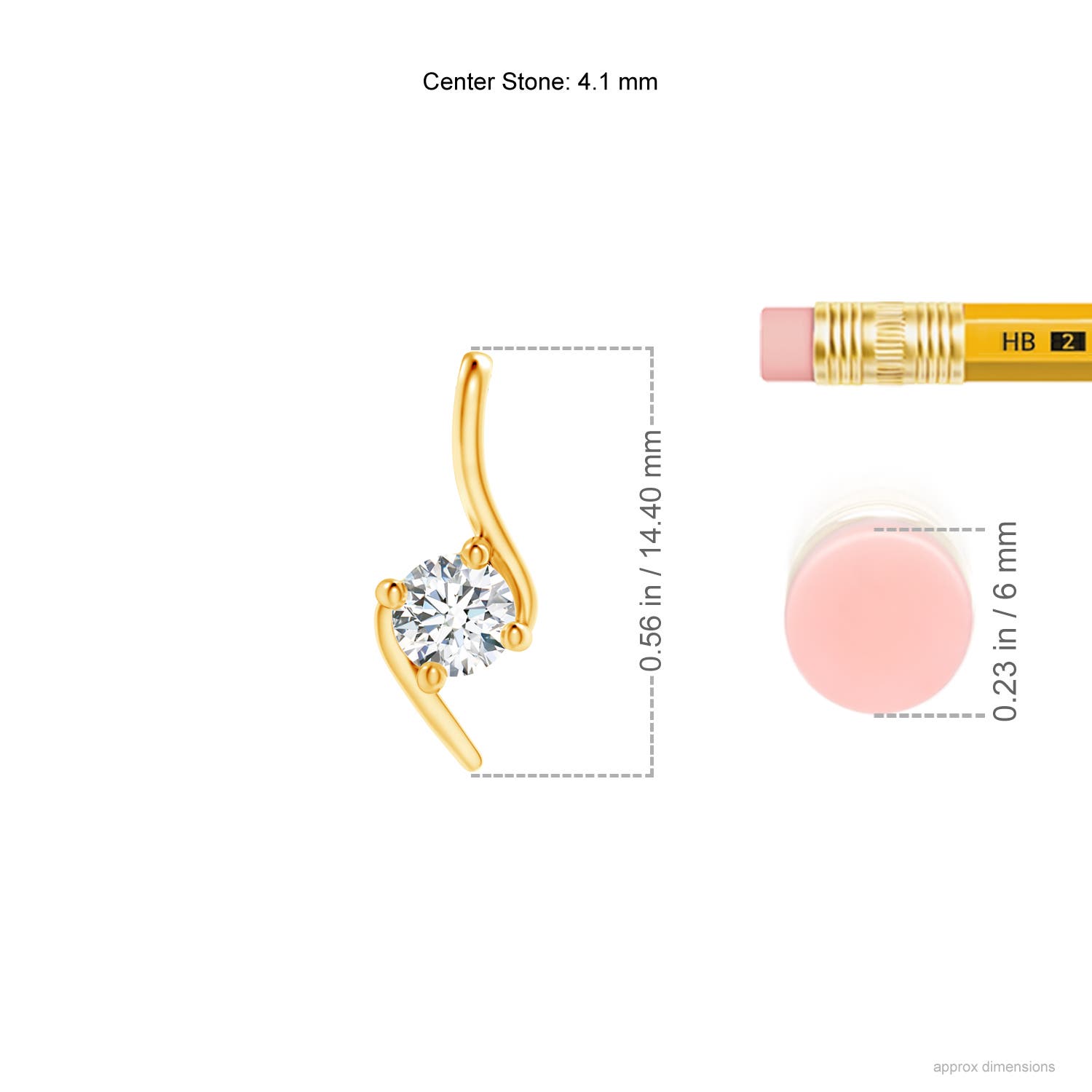 G, VS2 / 0.25 CT / 14 KT Yellow Gold