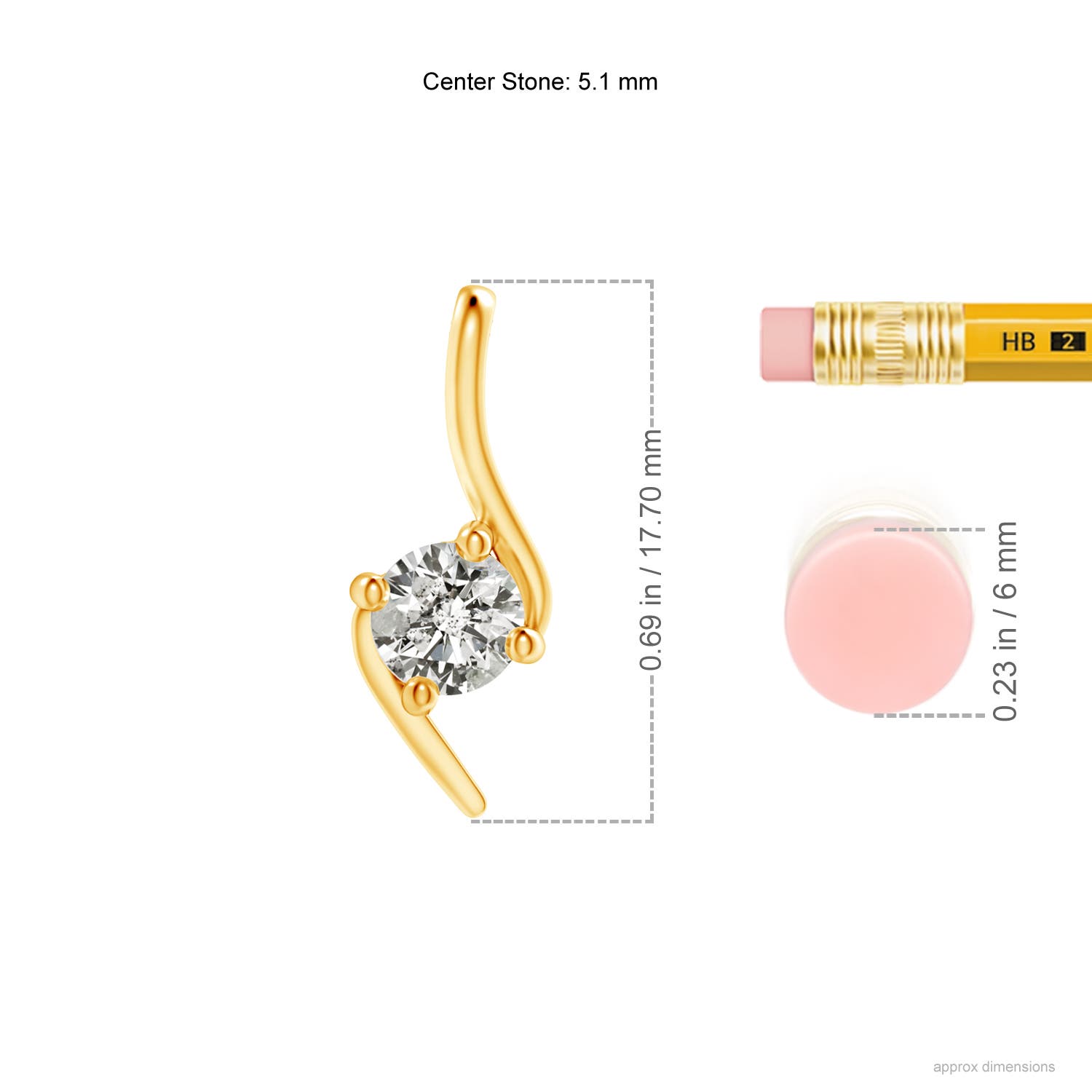 K, I3 / 0.5 CT / 14 KT Yellow Gold