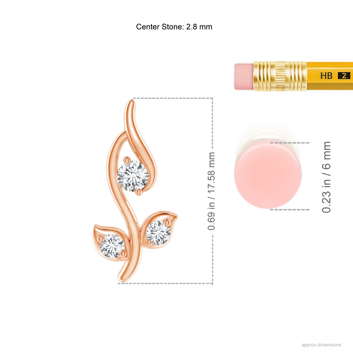 G, VS2 / 0.16 CT / 14 KT Rose Gold