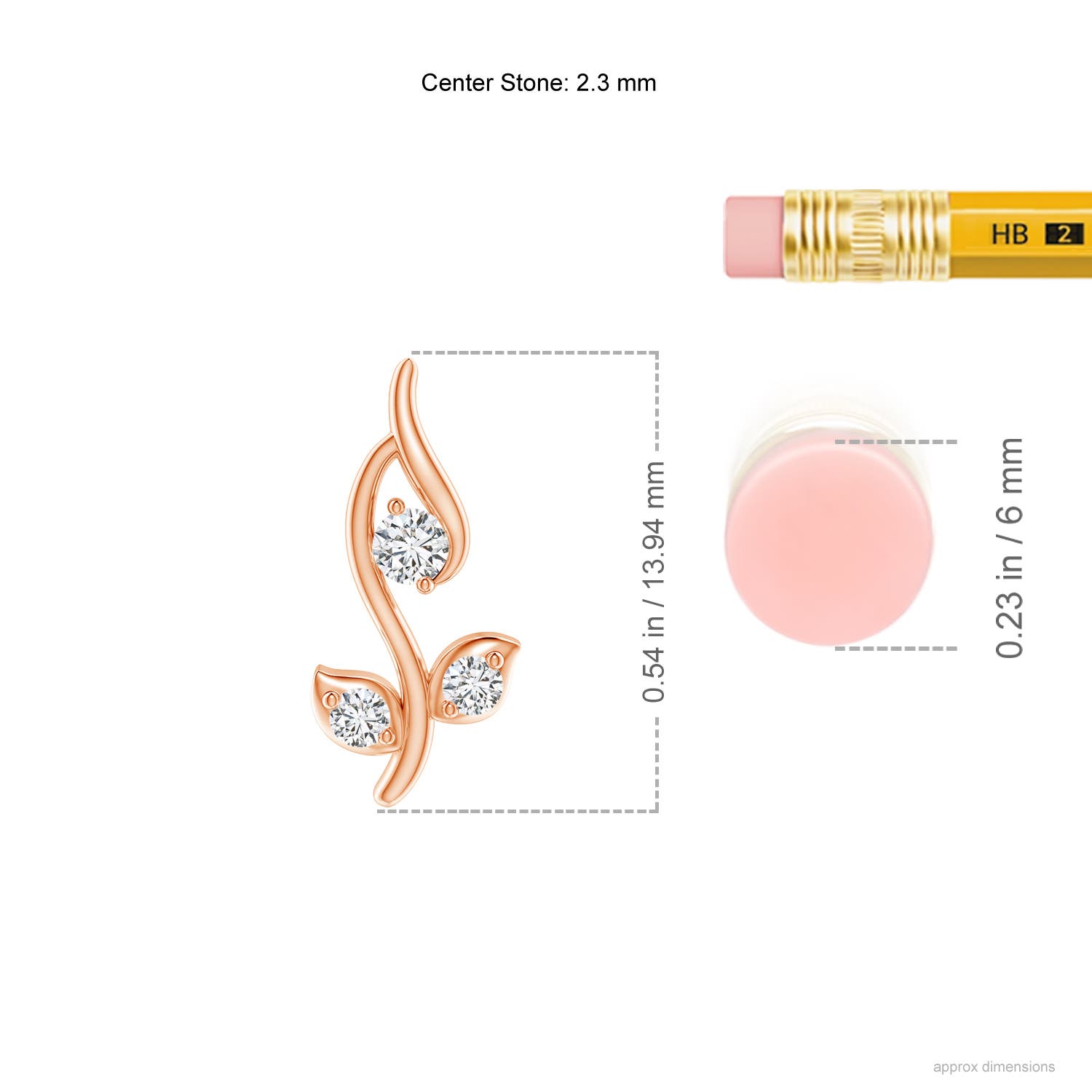 H, SI2 / 0.1 CT / 14 KT Rose Gold