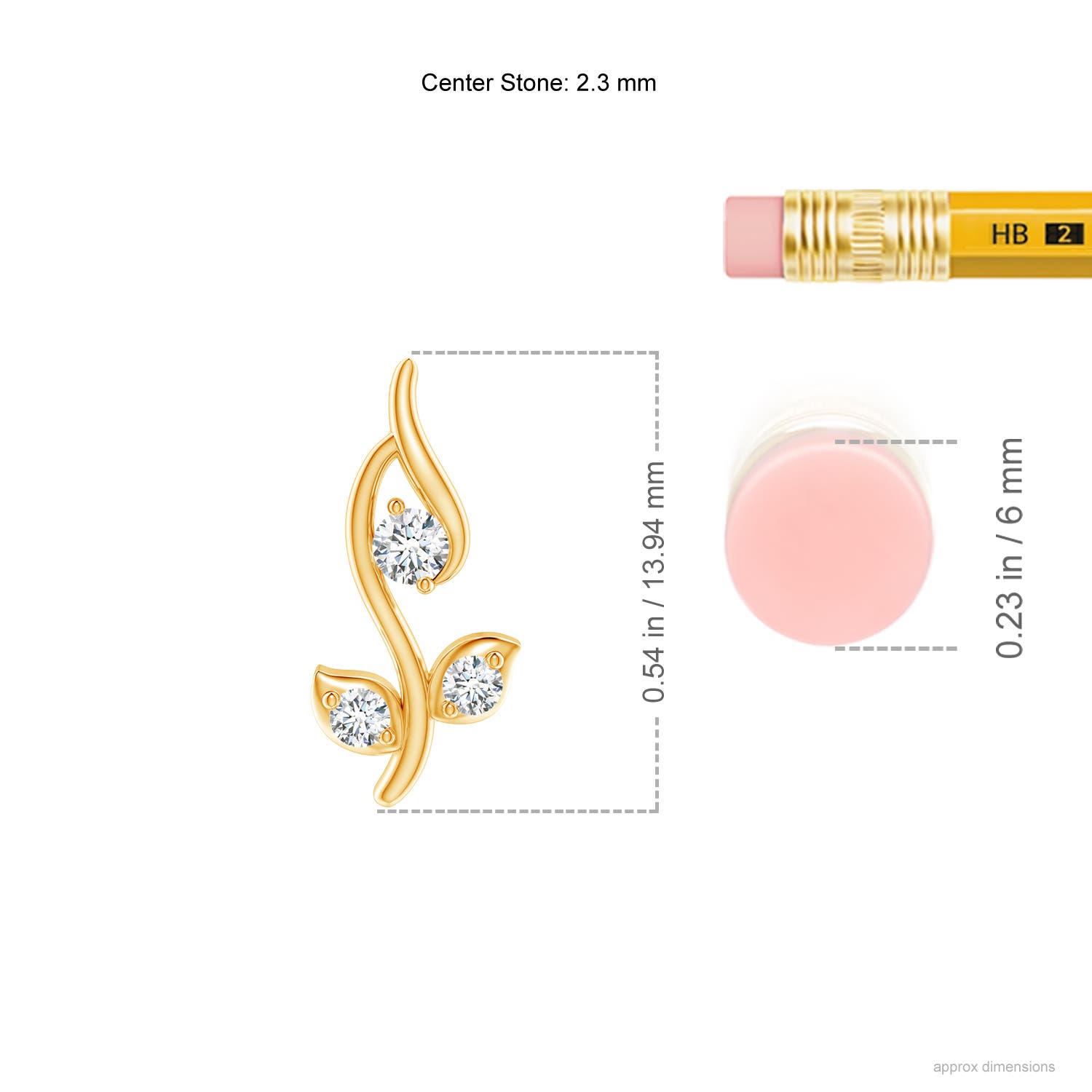 G, VS2 / 0.1 CT / 14 KT Yellow Gold