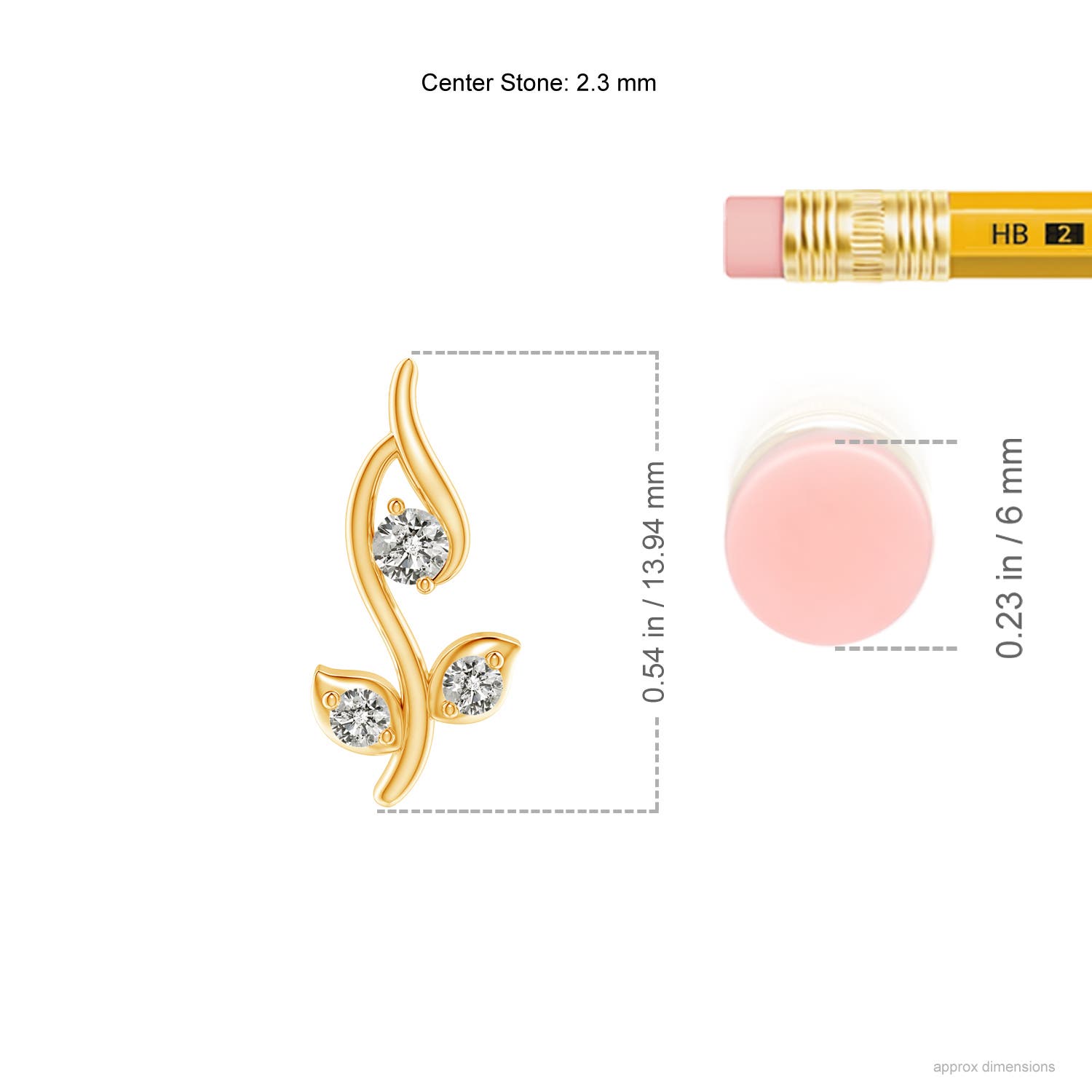 K, I3 / 0.1 CT / 14 KT Yellow Gold