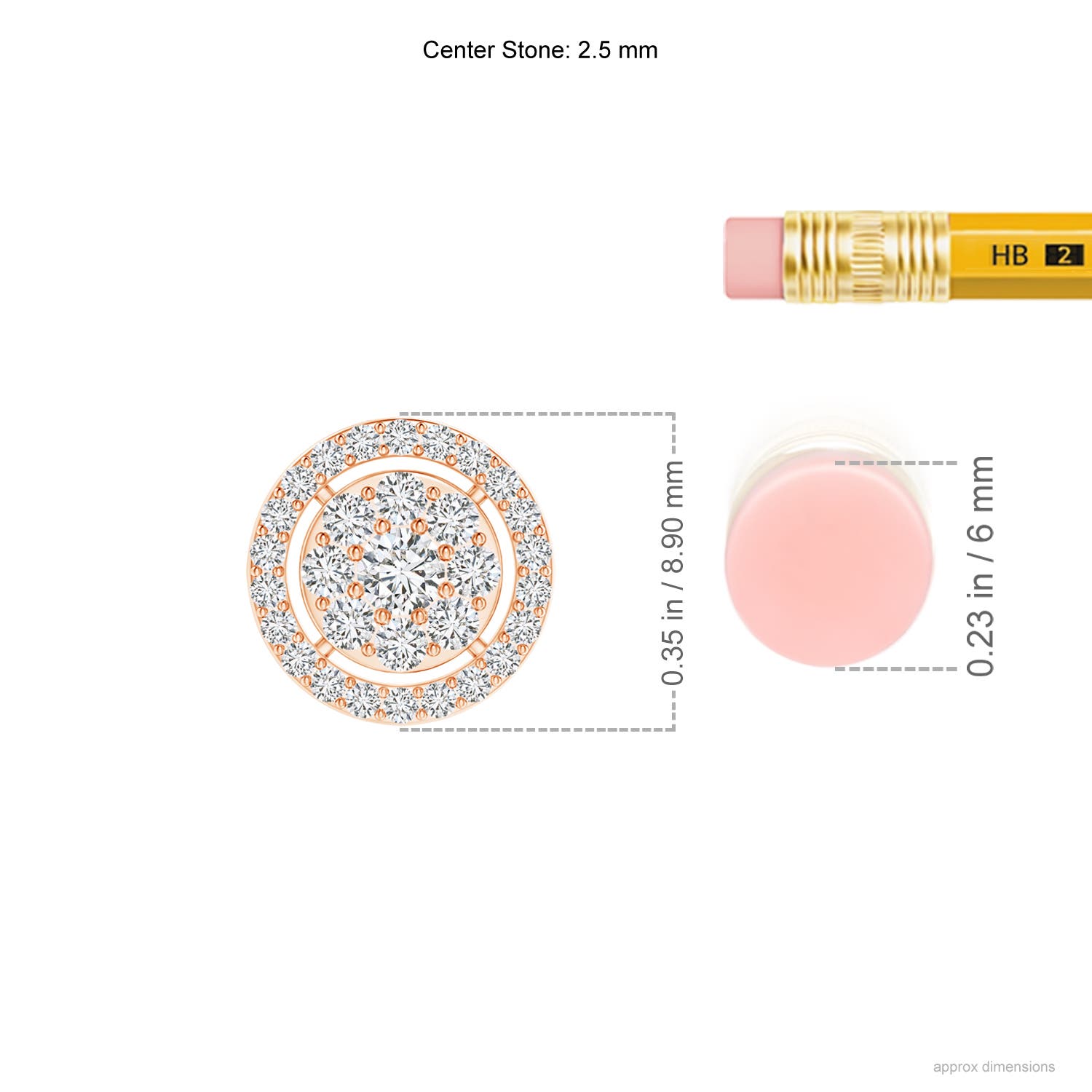 H, SI2 / 0.27 CT / 14 KT Rose Gold