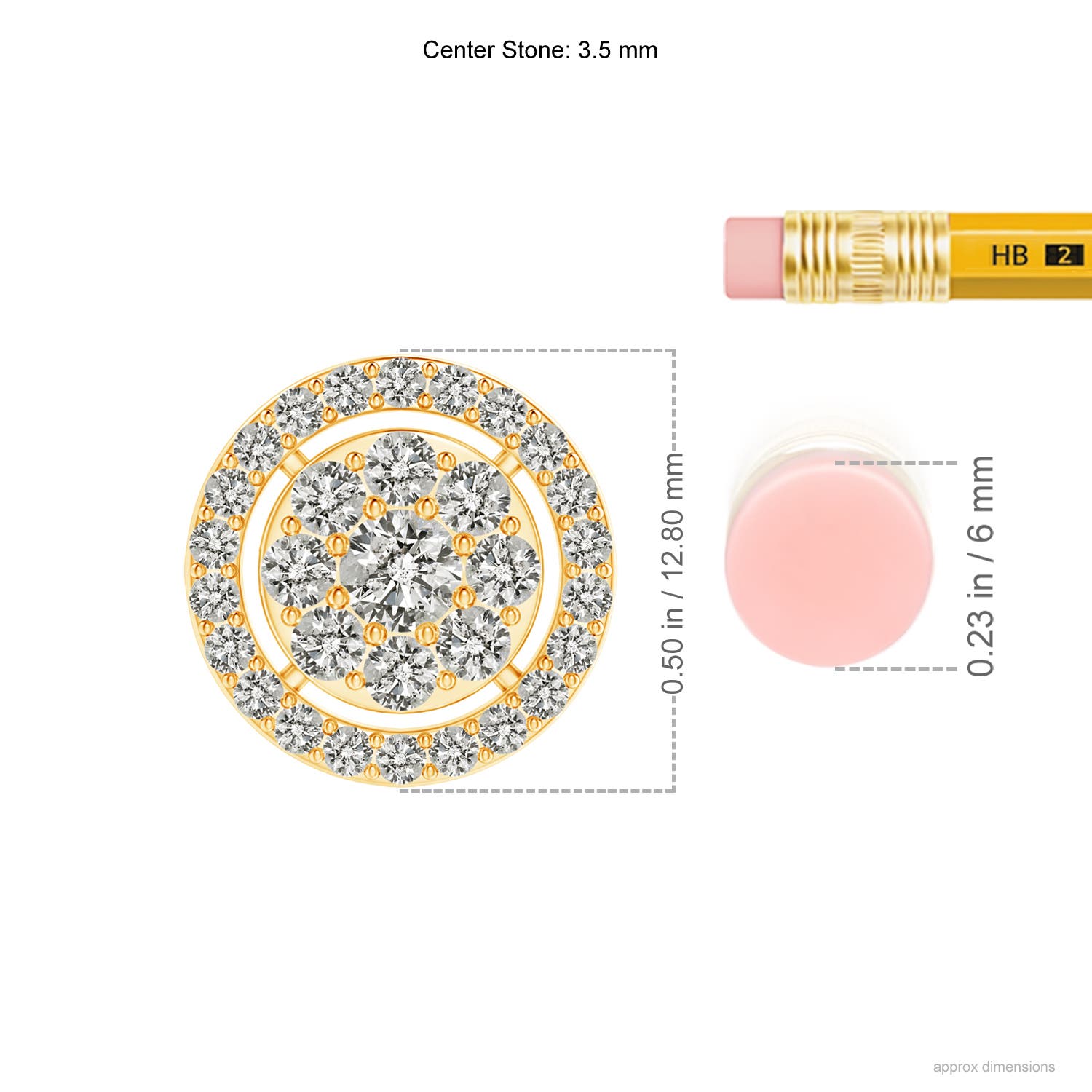 K, I3 / 0.74 CT / 14 KT Yellow Gold