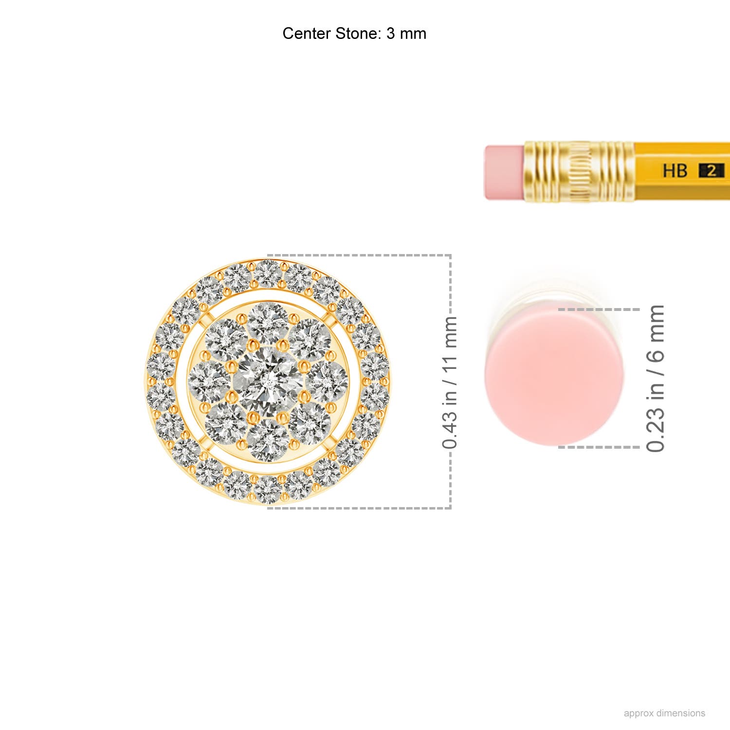 K, I3 / 0.48 CT / 14 KT Yellow Gold