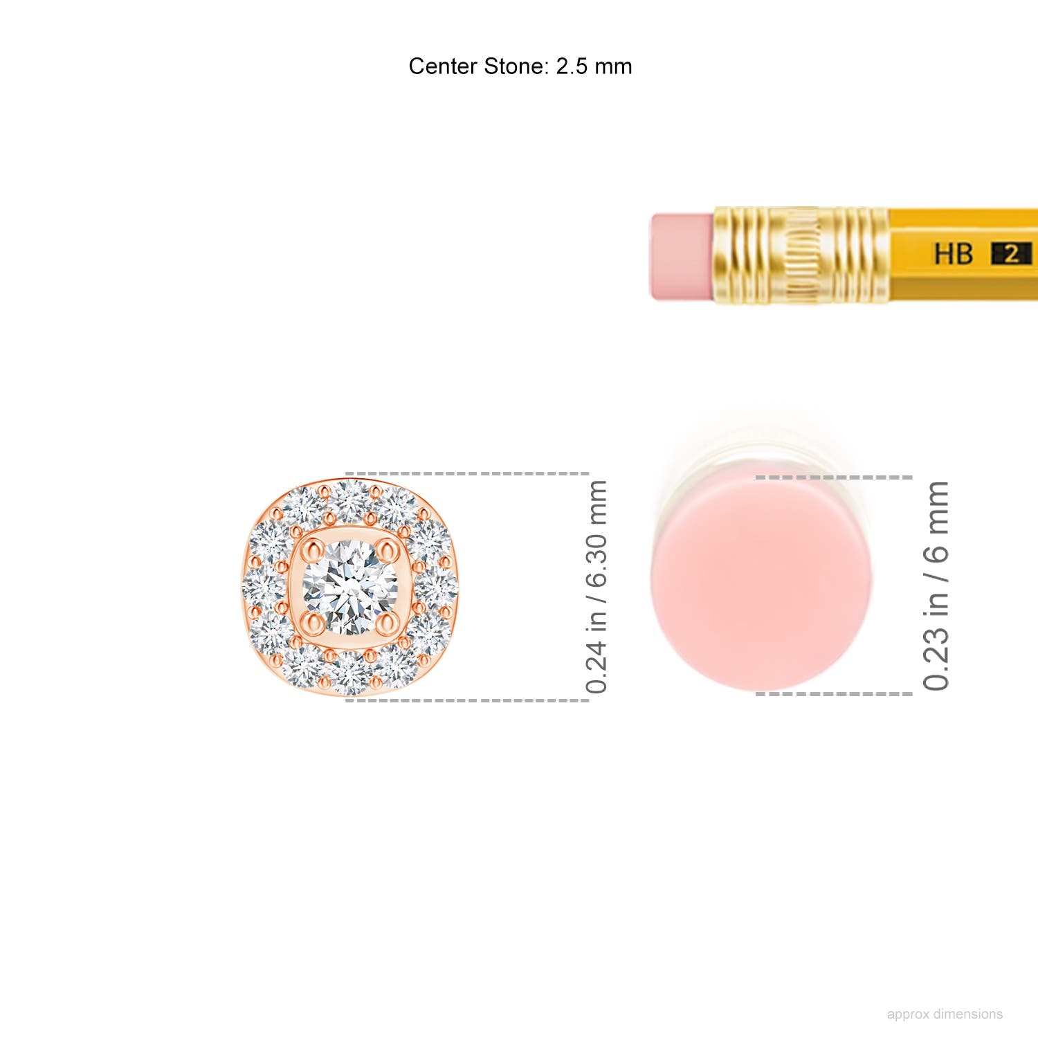 G, VS2 / 0.17 CT / 14 KT Rose Gold