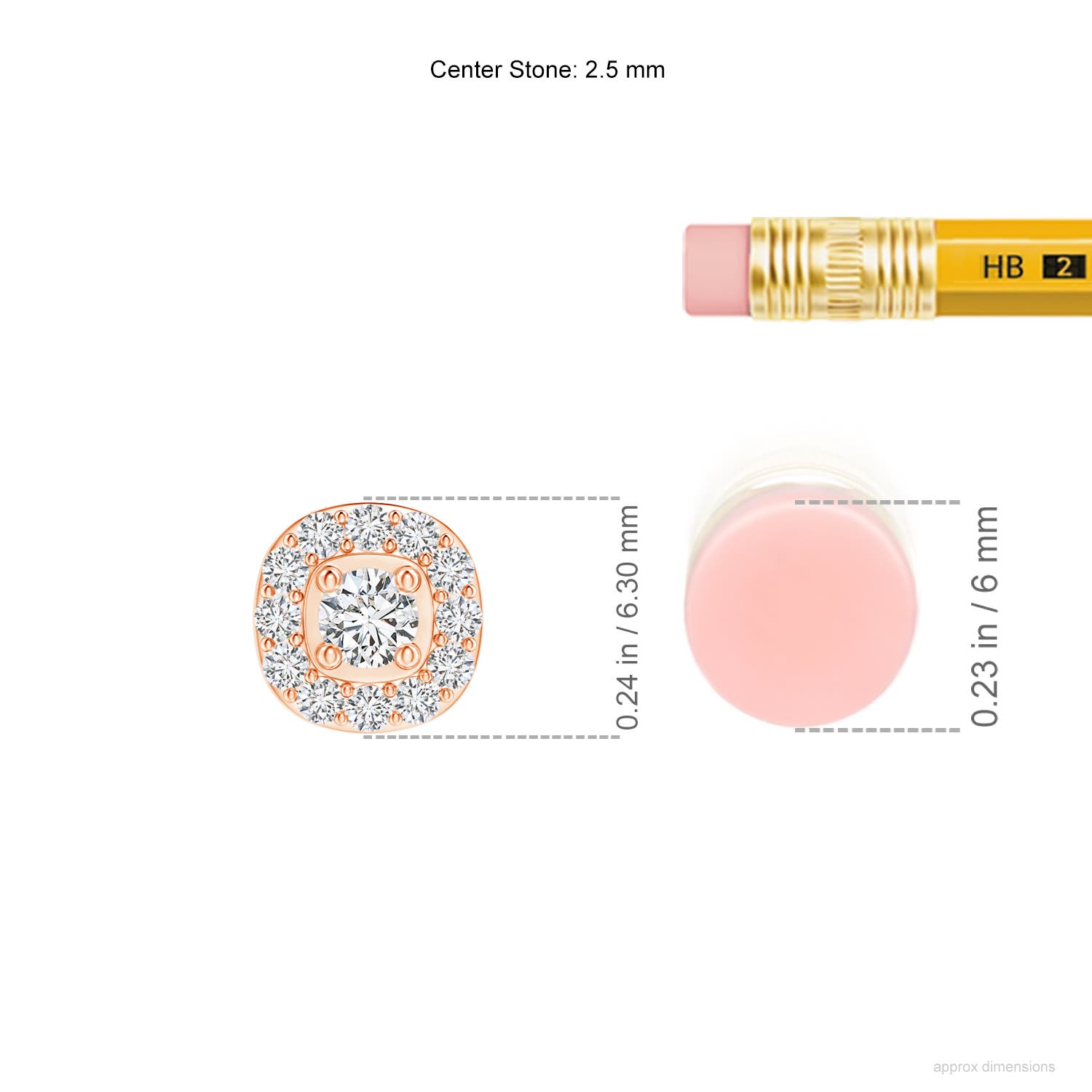 H, SI2 / 0.17 CT / 14 KT Rose Gold