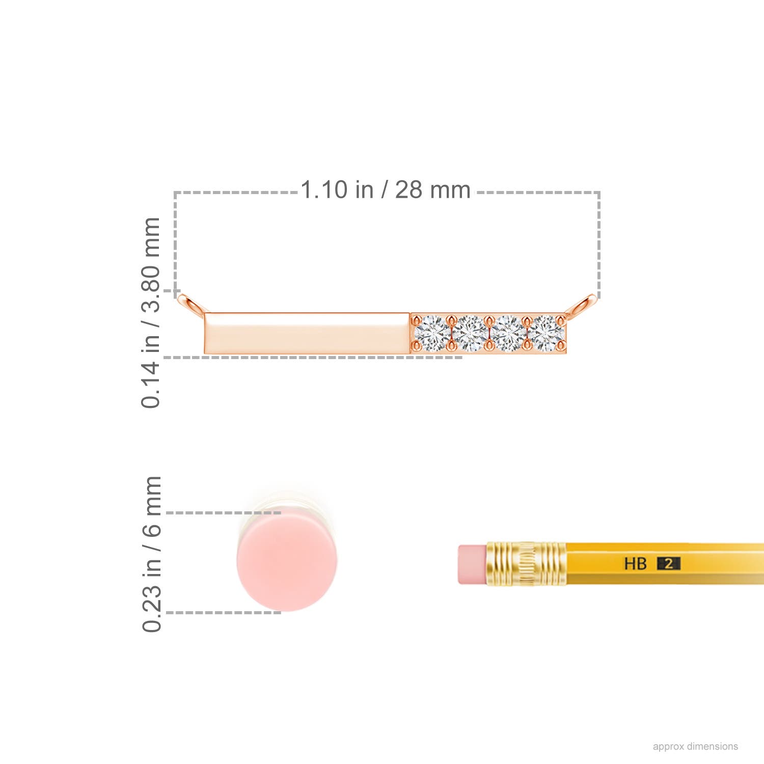 H, SI2 / 0.21 CT / 14 KT Rose Gold