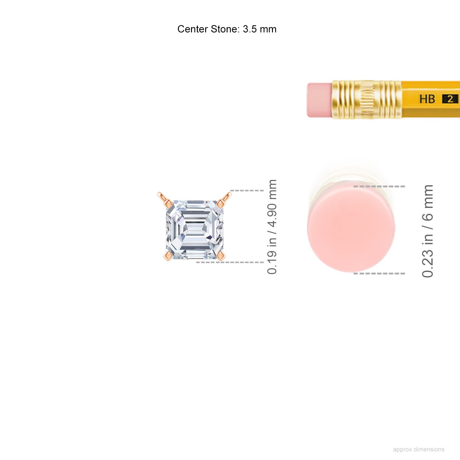 G, VS2 / 0.25 CT / 14 KT Rose Gold