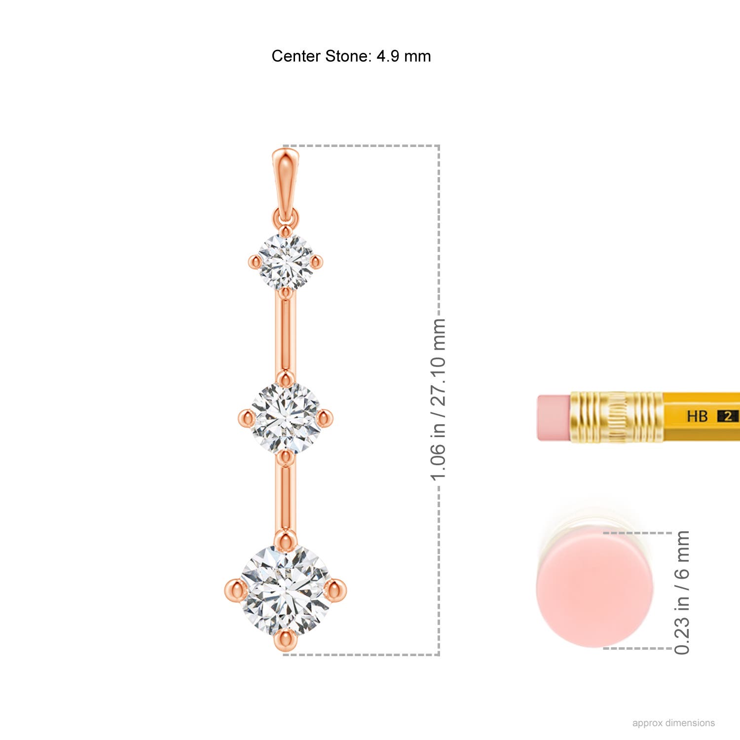 H, SI2 / 0.75 CT / 14 KT Rose Gold