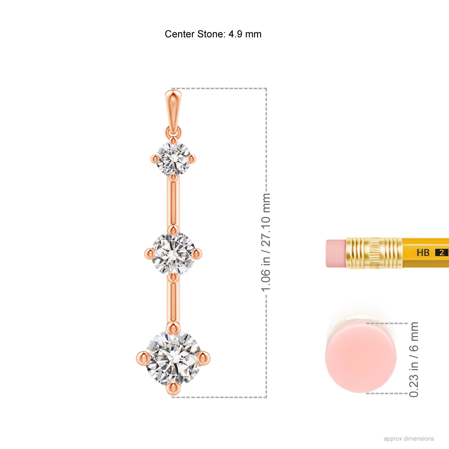 I-J, I1-I2 / 0.75 CT / 14 KT Rose Gold