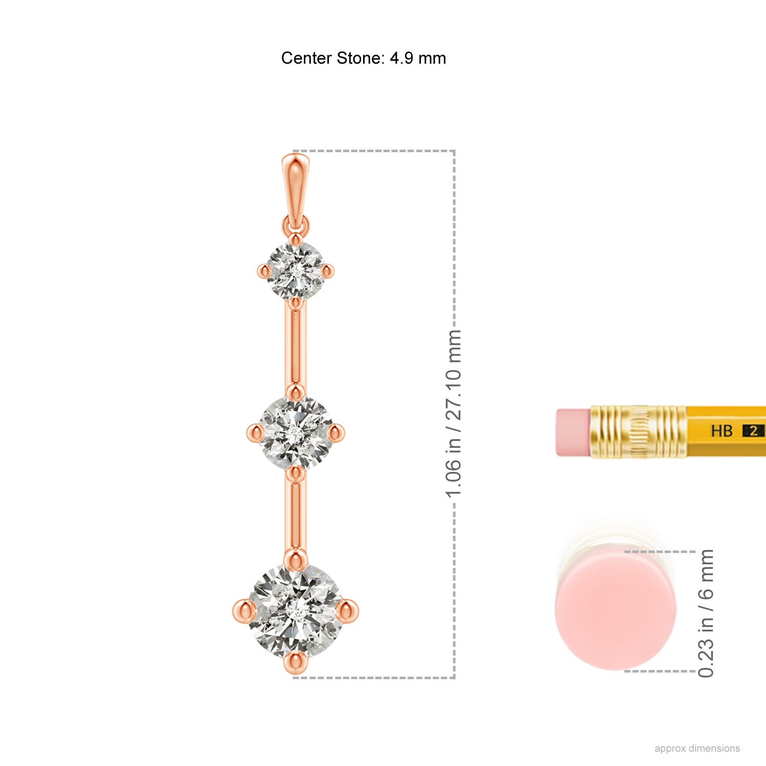 K, I3 / 0.75 CT / 14 KT Rose Gold