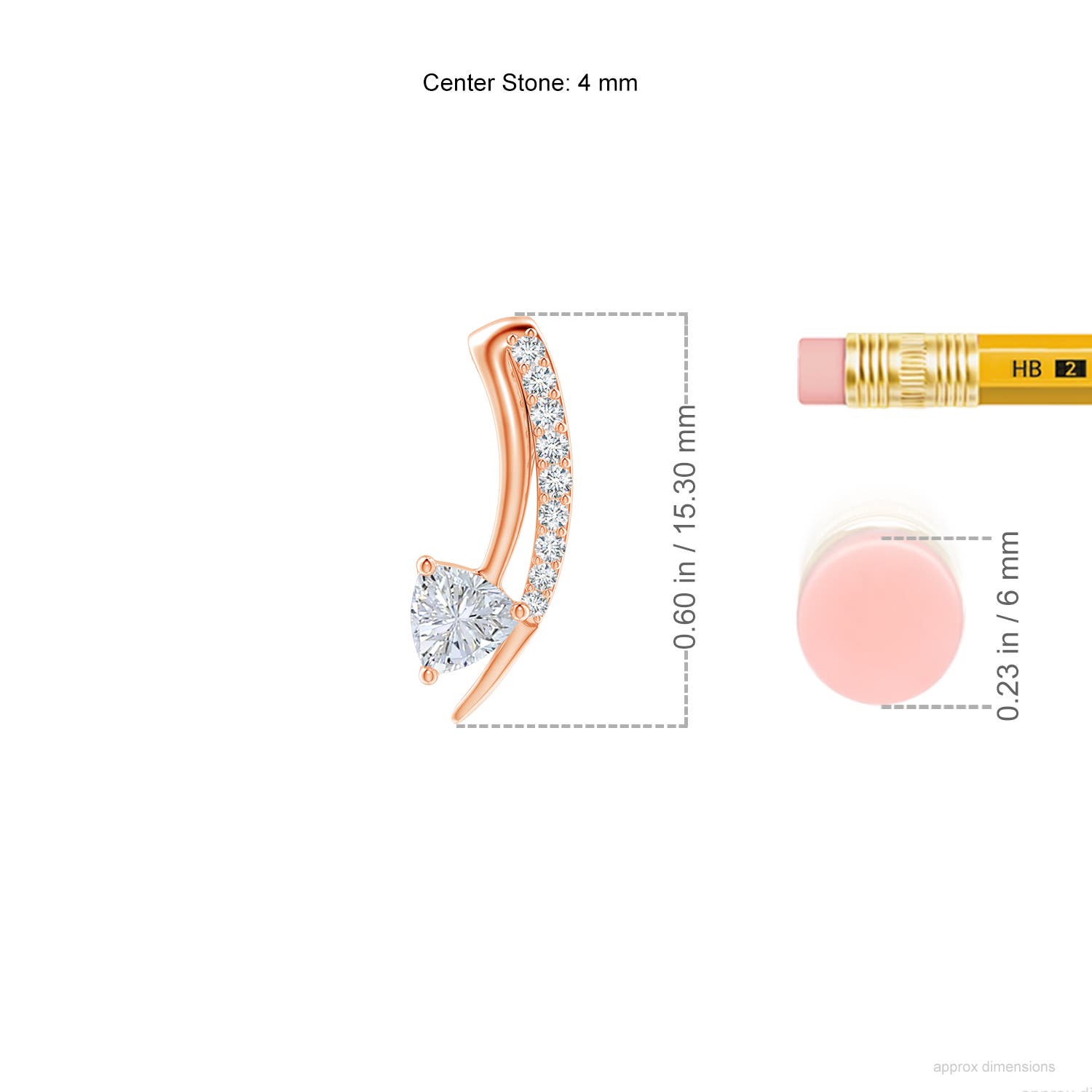 H, SI2 / 0.14 CT / 14 KT Rose Gold