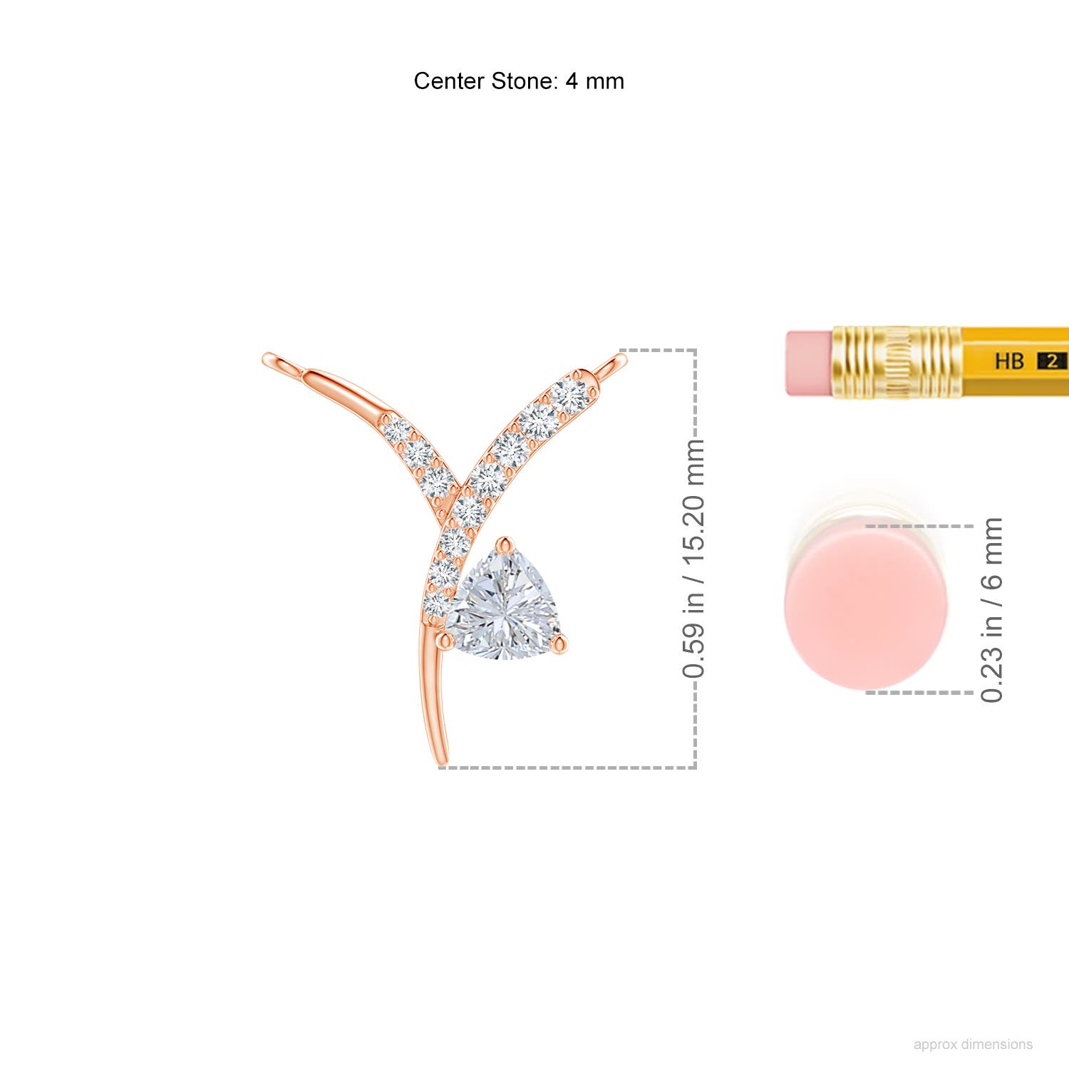 G, VS2 / 0.15 CT / 14 KT Rose Gold