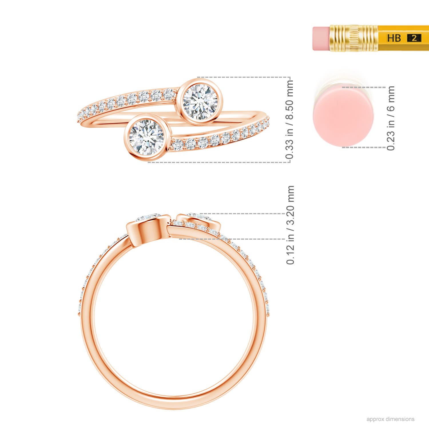 G, VS2 / 0.55 CT / 14 KT Rose Gold