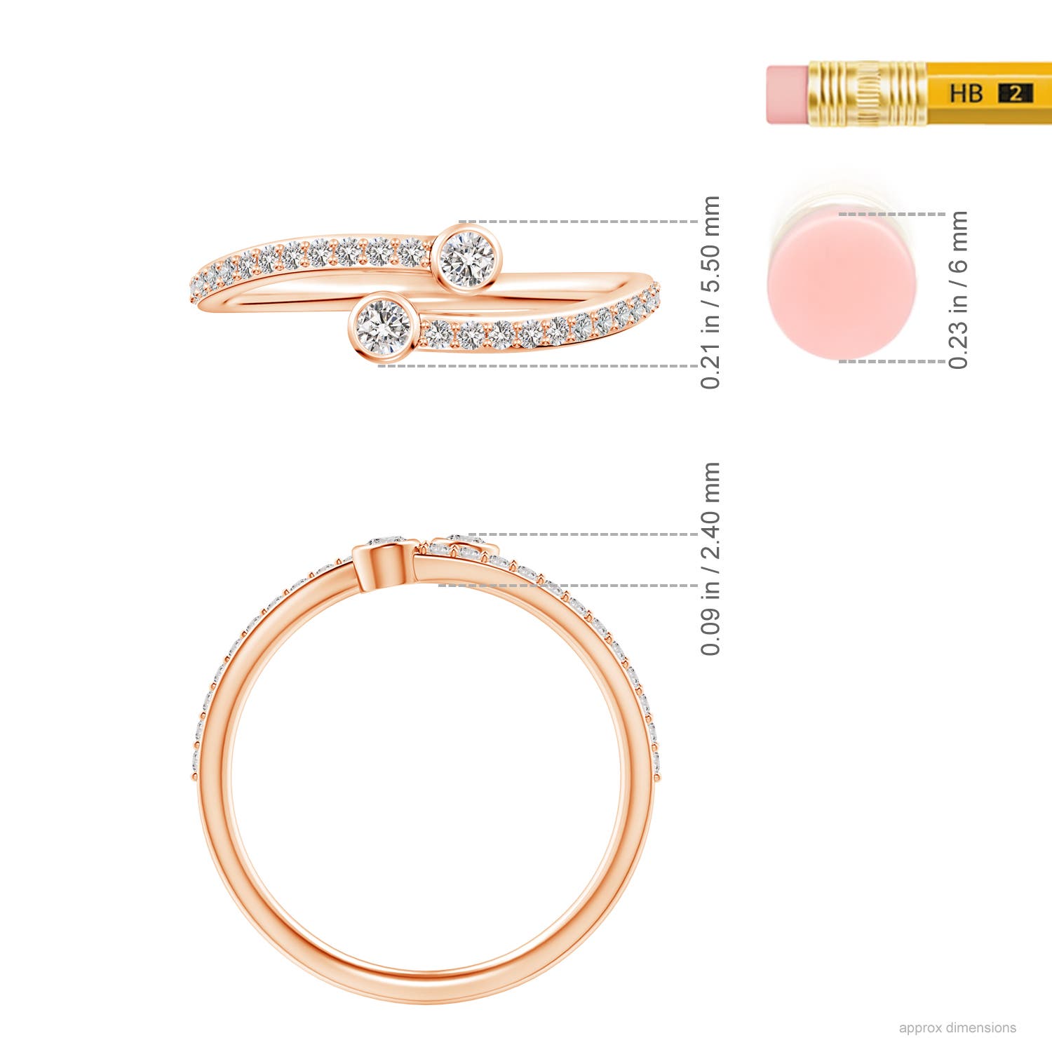 I-J, I1-I2 / 0.3 CT / 14 KT Rose Gold