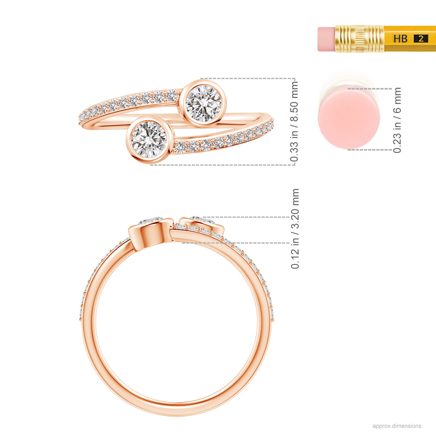 I-J, I1-I2 / 0.55 CT / 14 KT Rose Gold