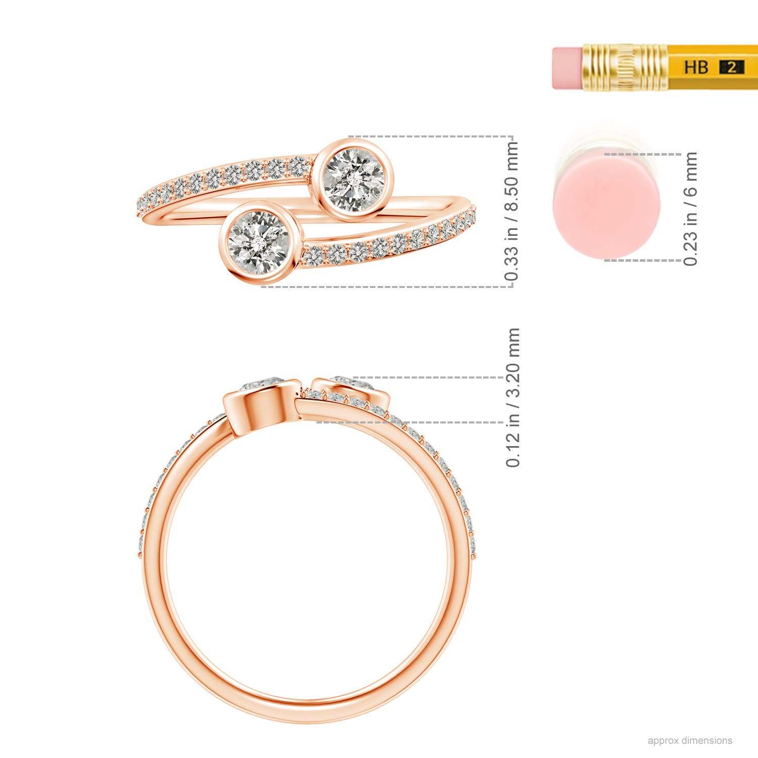 K, I3 / 0.55 CT / 14 KT Rose Gold