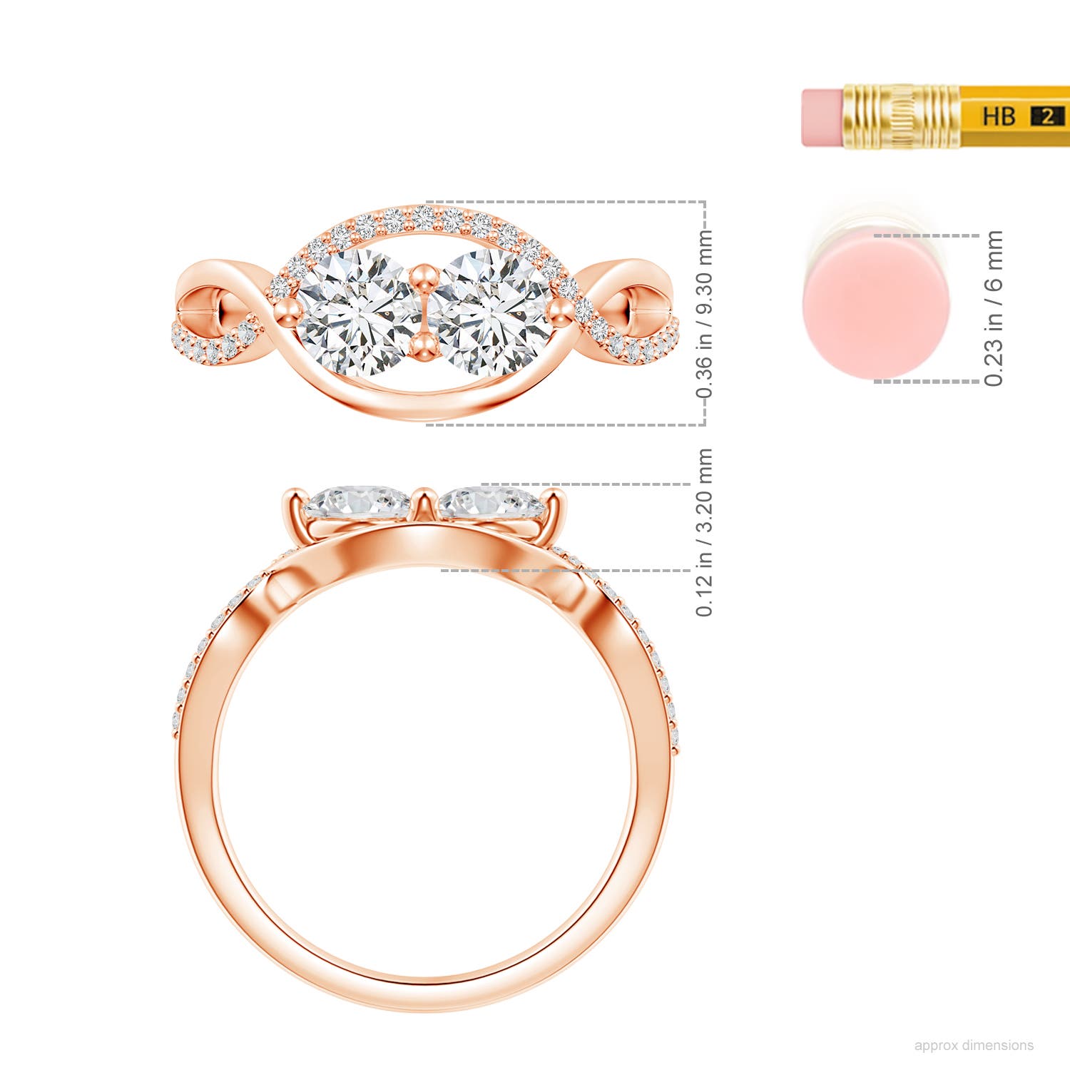 H, SI2 / 1.09 CT / 14 KT Rose Gold