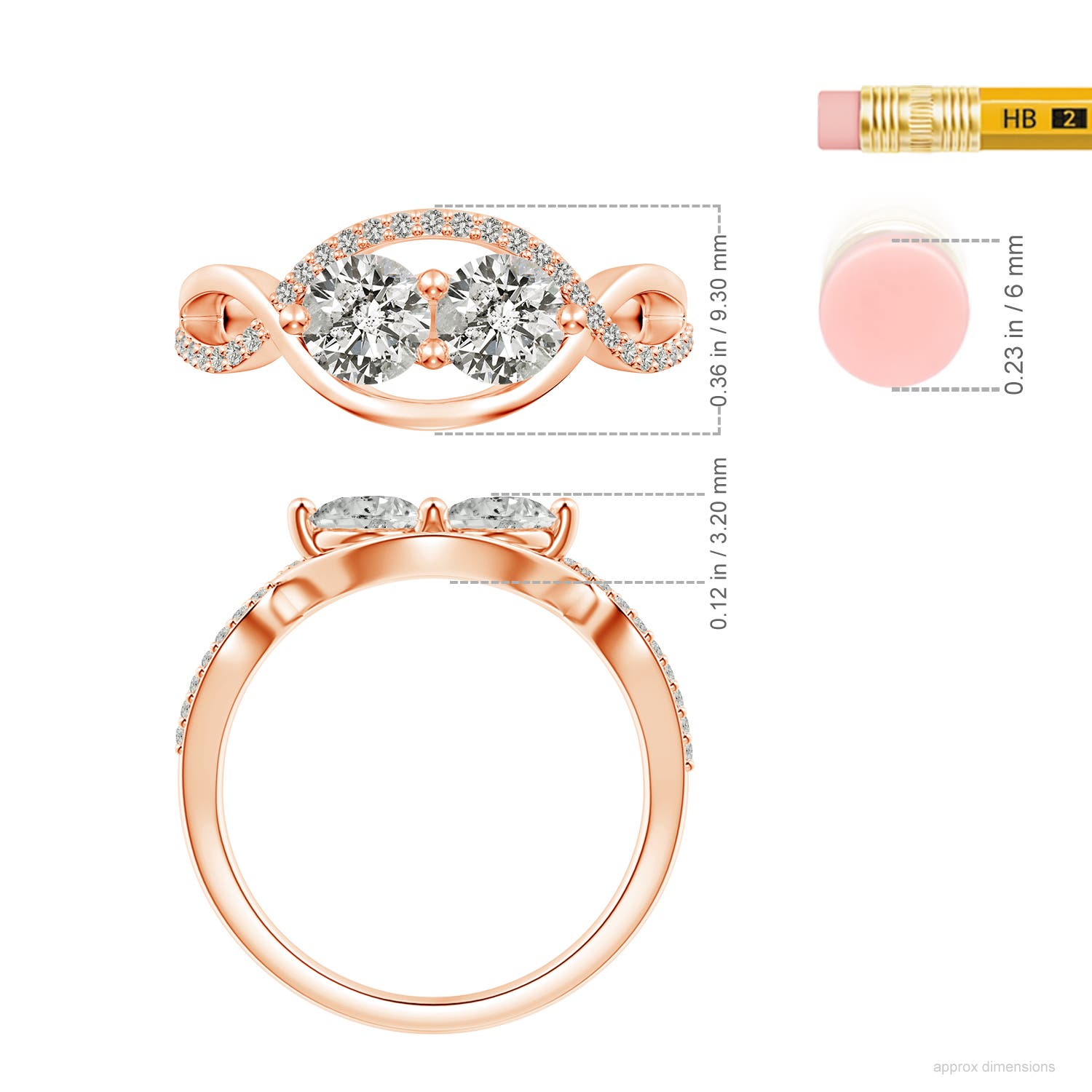 K, I3 / 1.09 CT / 14 KT Rose Gold