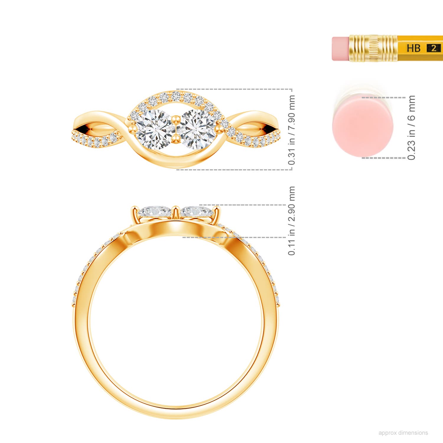 H, SI2 / 0.54 CT / 14 KT Yellow Gold