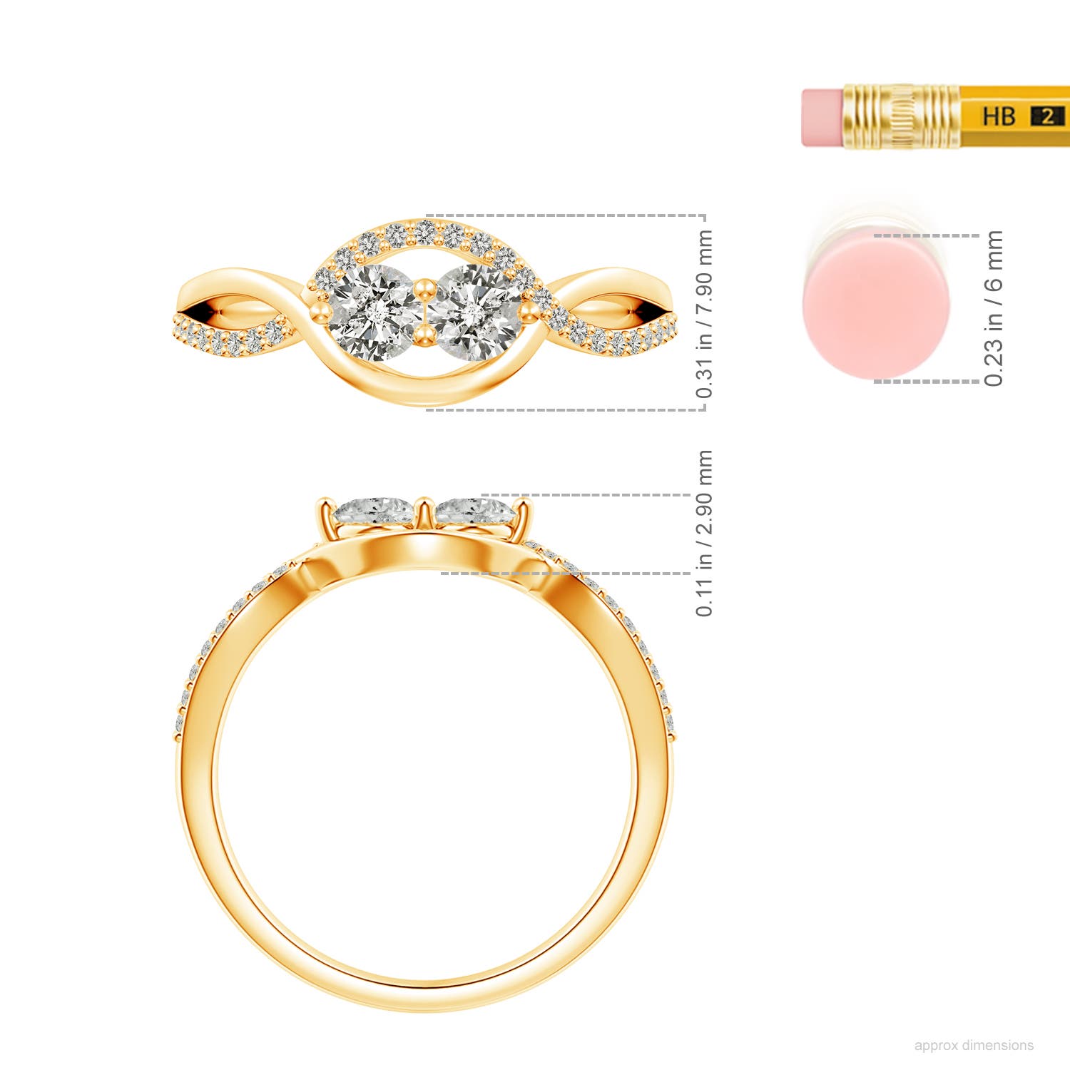 K, I3 / 0.54 CT / 14 KT Yellow Gold