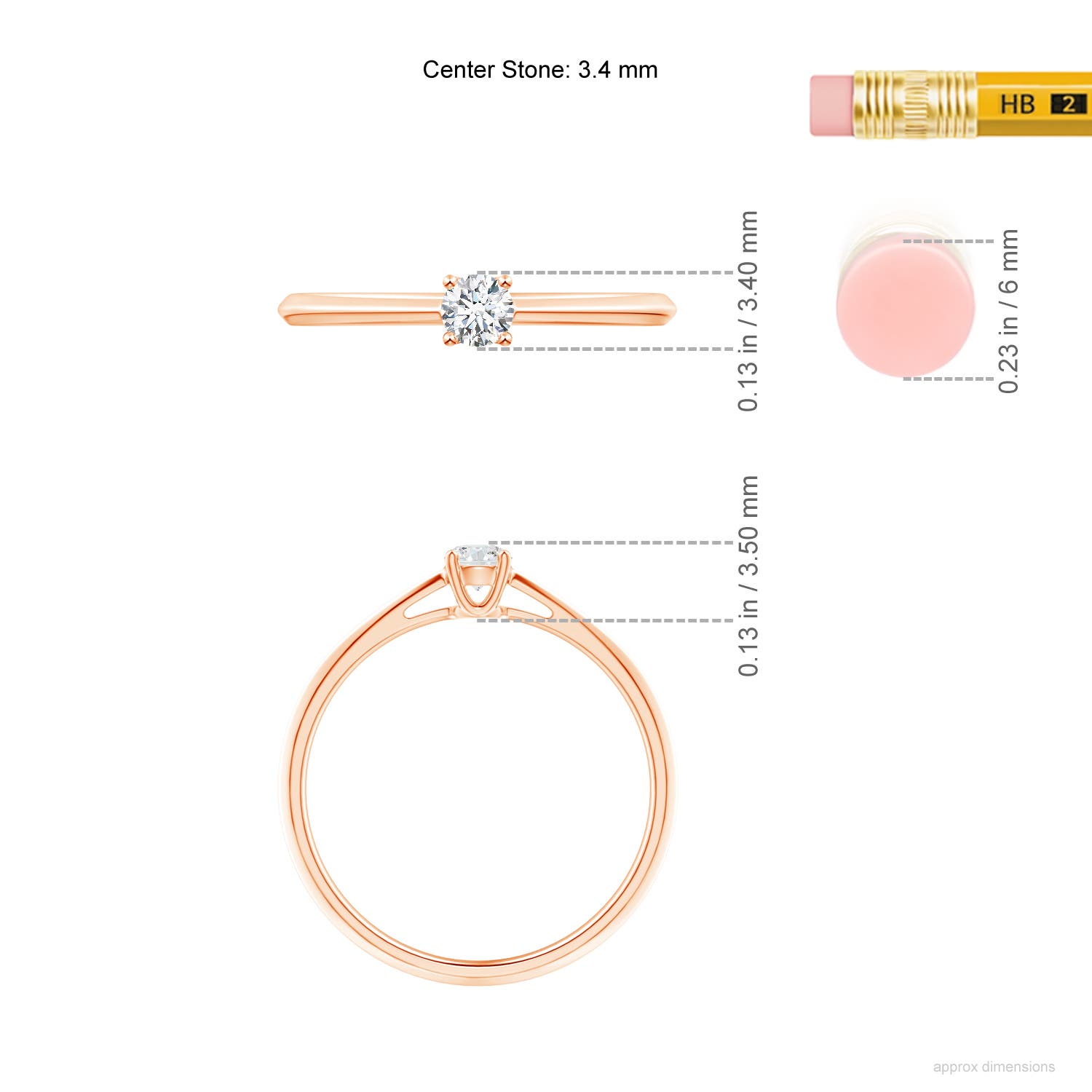 G, VS2 / 0.15 CT / 14 KT Rose Gold