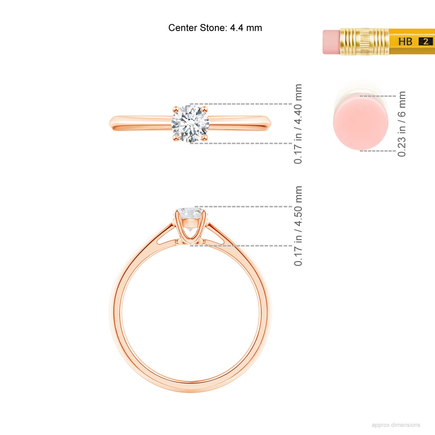 G, VS2 / 0.33 CT / 14 KT Rose Gold