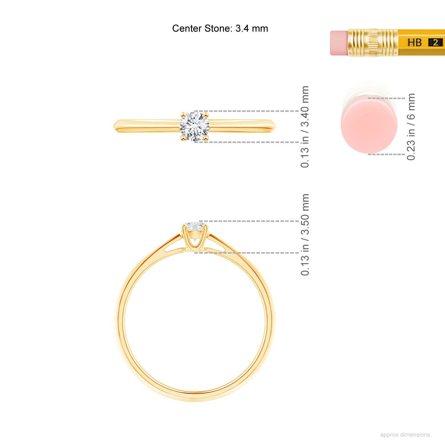 G, VS2 / 0.15 CT / 14 KT Yellow Gold