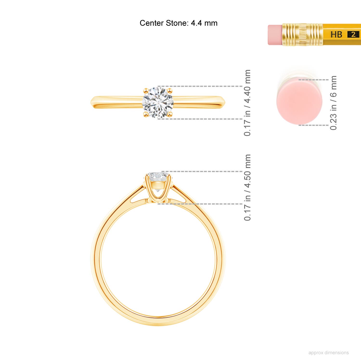 H, SI2 / 0.33 CT / 14 KT Yellow Gold