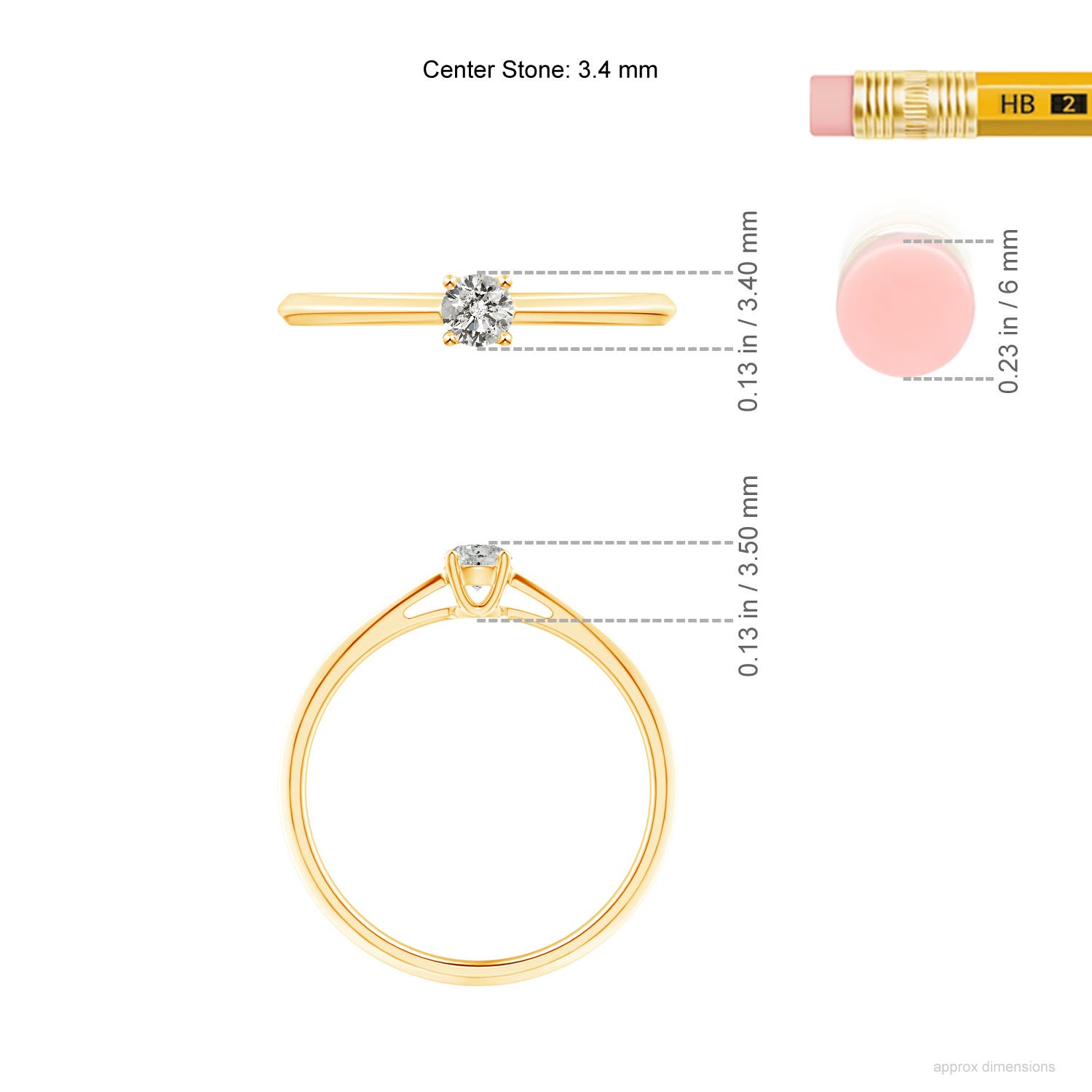 K, I3 / 0.15 CT / 14 KT Yellow Gold